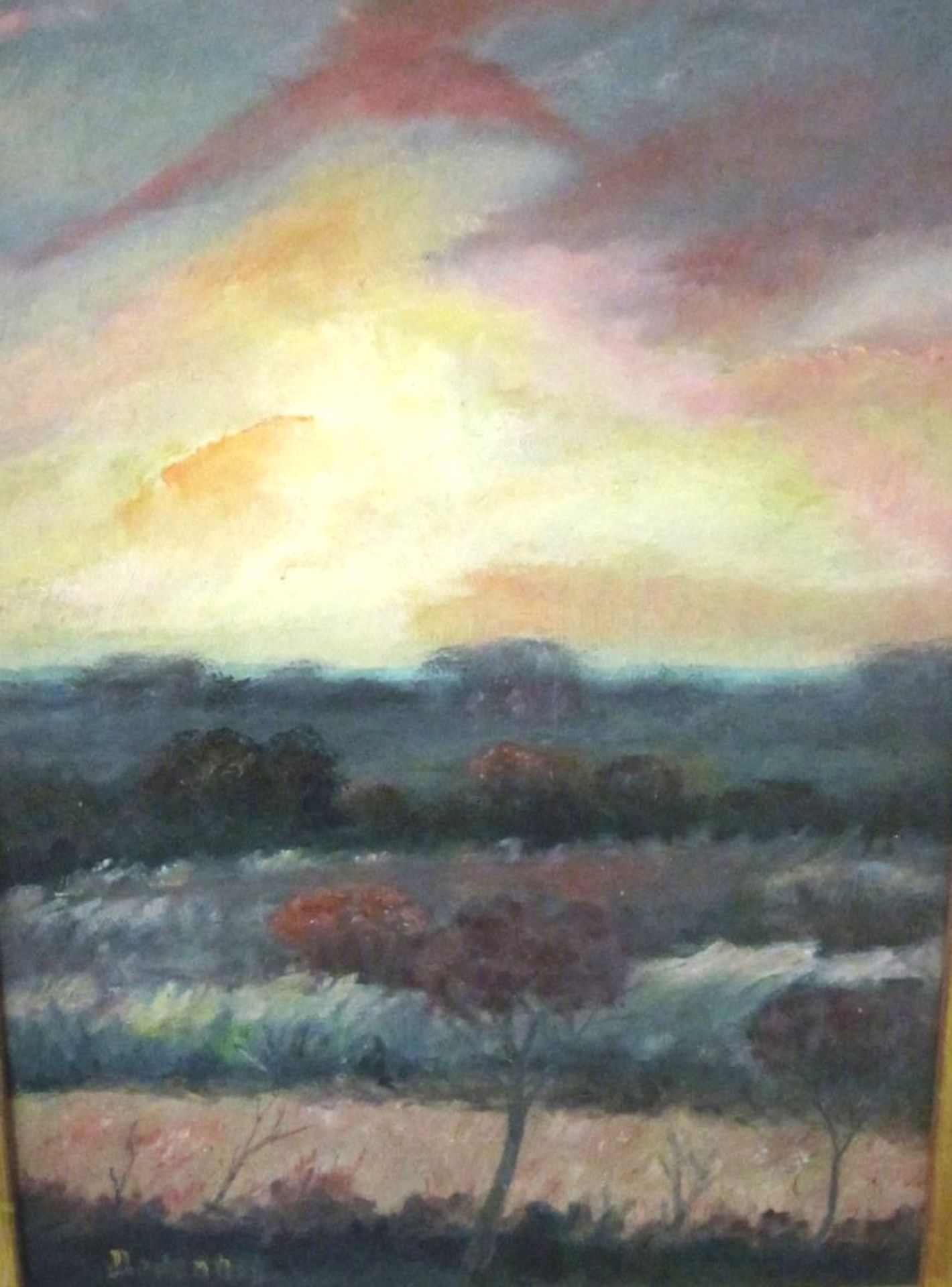 Heinz DODENHOFF (1889-1981) "Gewitterstimmung in Worpswede", Öl/Hartfaser, gerahmt, RG 75 x 55cm.