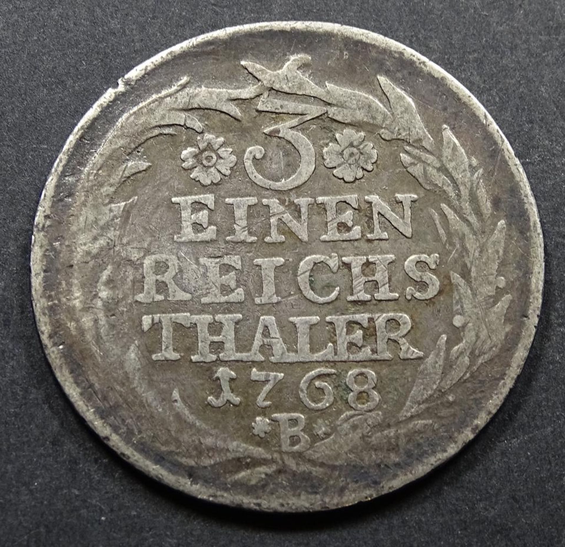 Einen Reichsthaler, 1768B, 1/3 , d-29mm, 7,5gr.