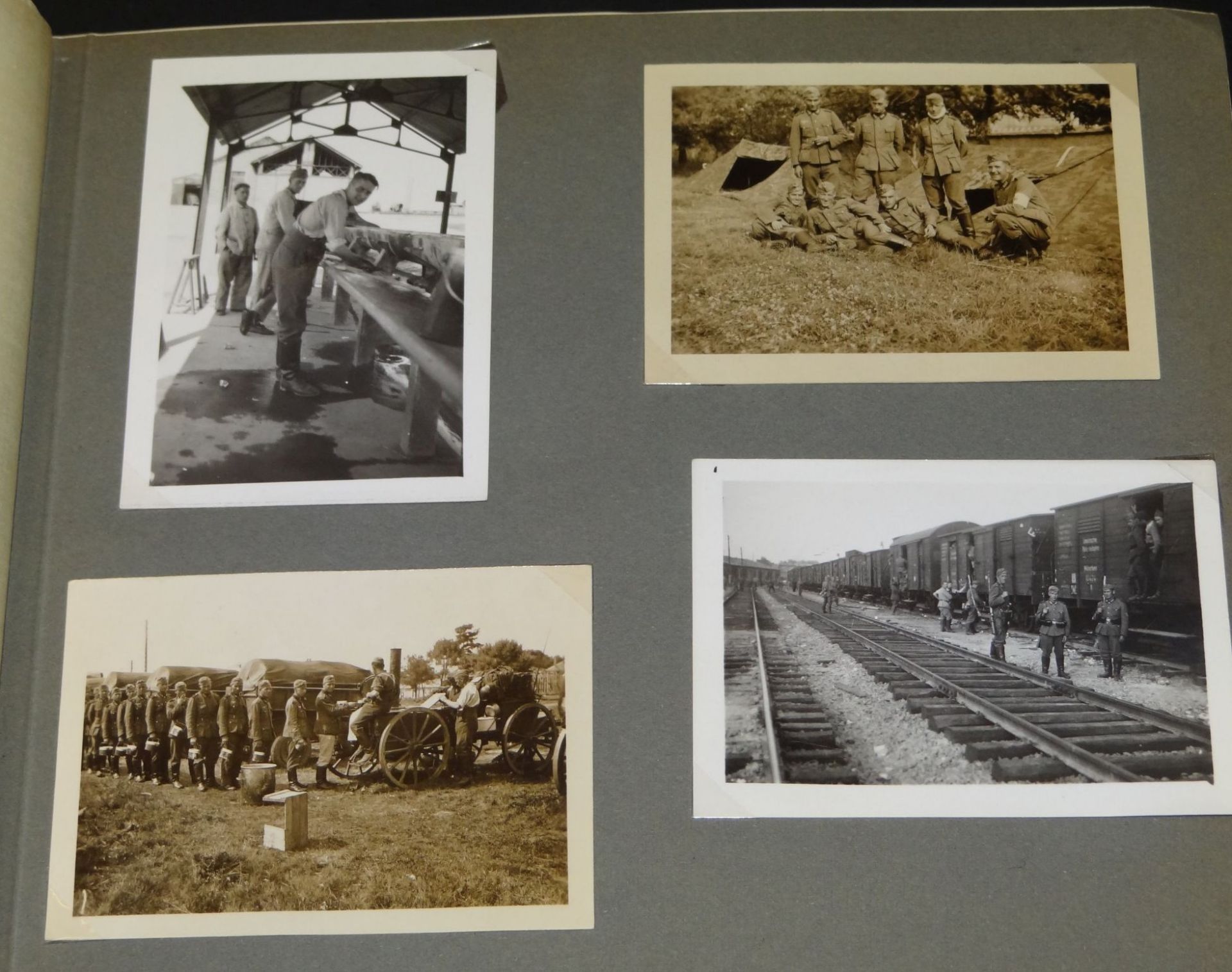 Fotoalbum "Meine Kriegserlebnisse" mit 191 Fotos, hpts. Kasernenleben, aber auch Frankreichfeldzug - Bild 3 aus 10