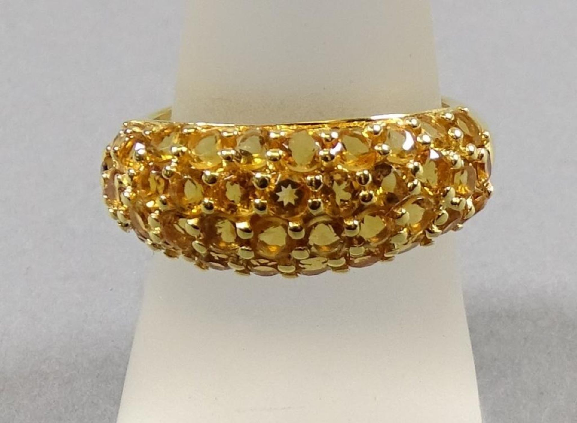 Ring,Silber -925- Citrine,vergoldet, 4,0gr., RG 56