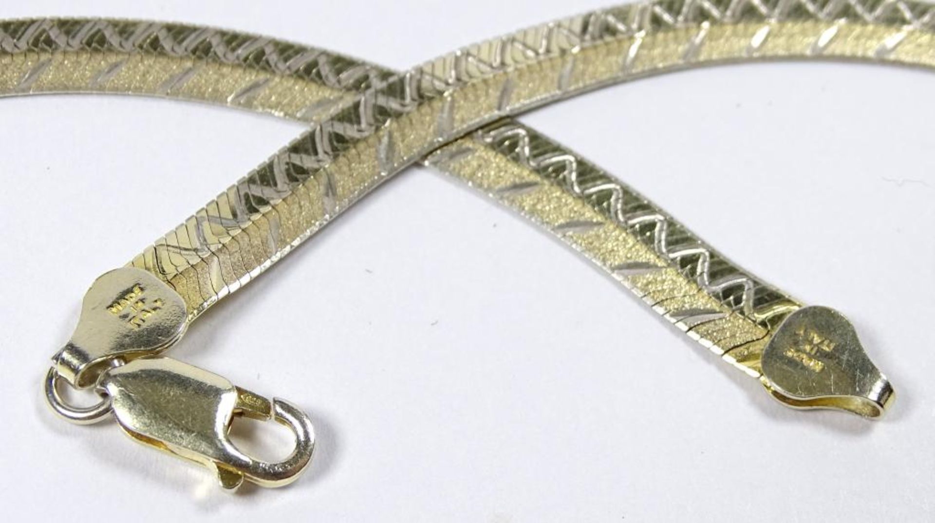 Schlangen Halskette,leicht vergoldet,Silber -925- Italy,ca.L- 50,5cm, 16gr. - Bild 2 aus 3