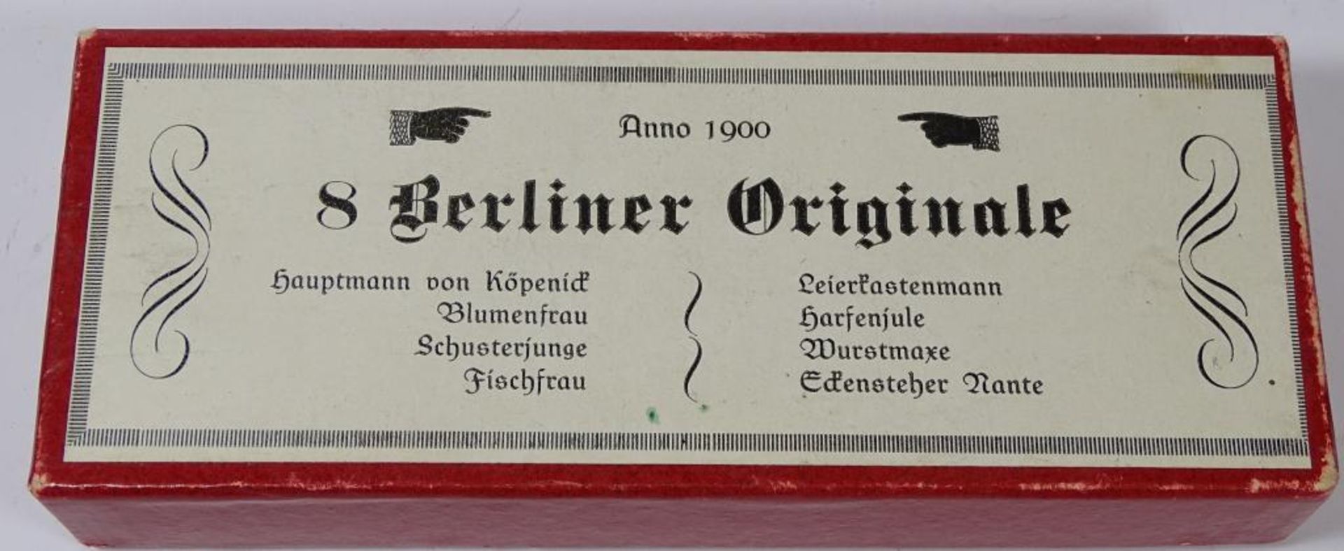 8x Berliner Originale aus Berlin um 1900, Erzgebirge Schnitzerei PGH "Friedensbrücke" DDR, in OVP, - Bild 4 aus 5