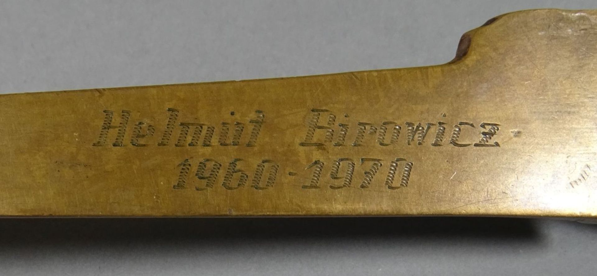 Bronze-Brieföffner mit Eule, Gravur 1960-1970, L-14,5 c - Bild 3 aus 3