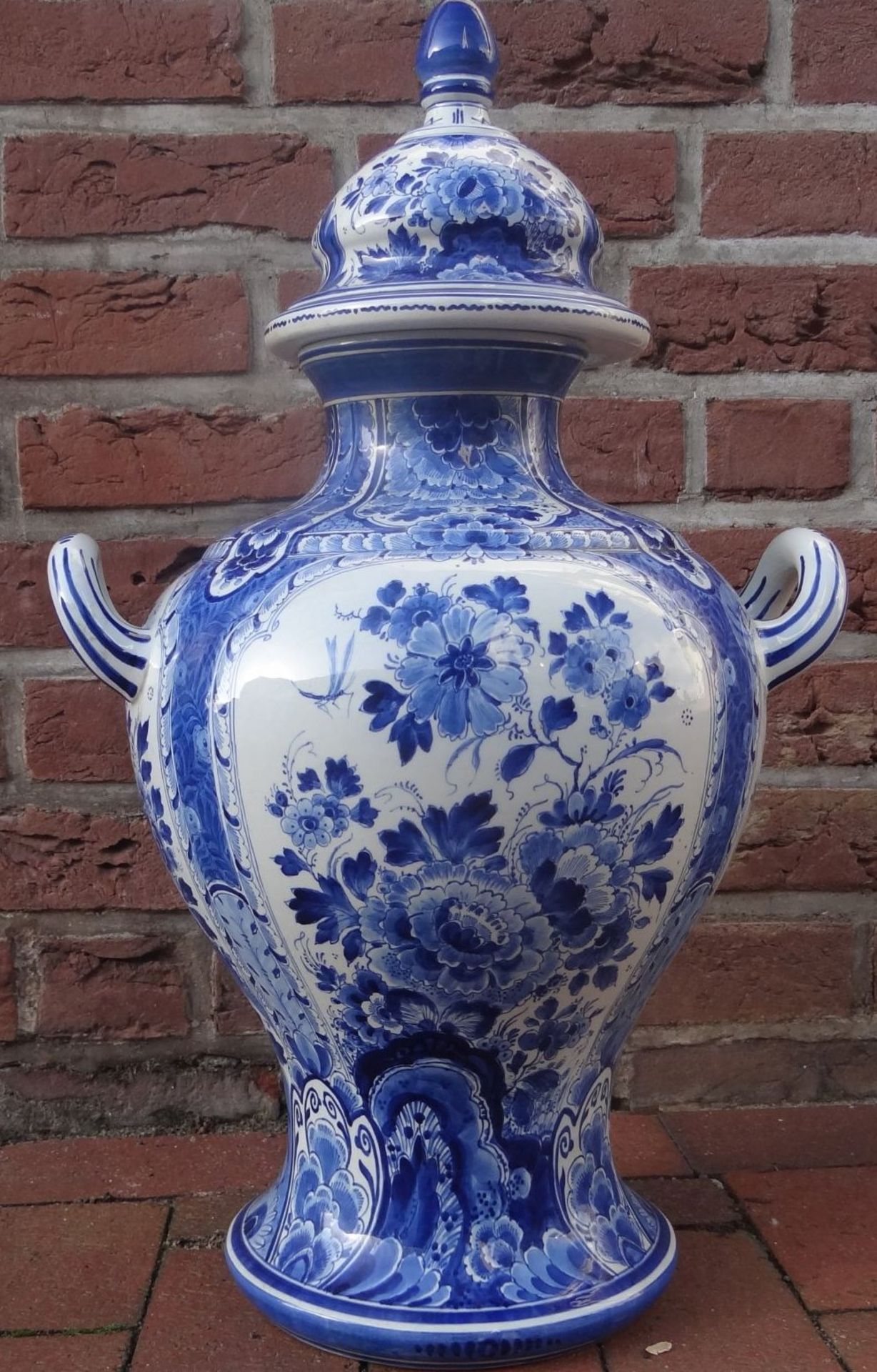 übergrosse Delft-Vase "De porcelyn fles" Blaumalerei, gut erhaten, dat. 1951, H-62 c - Bild 6 aus 10