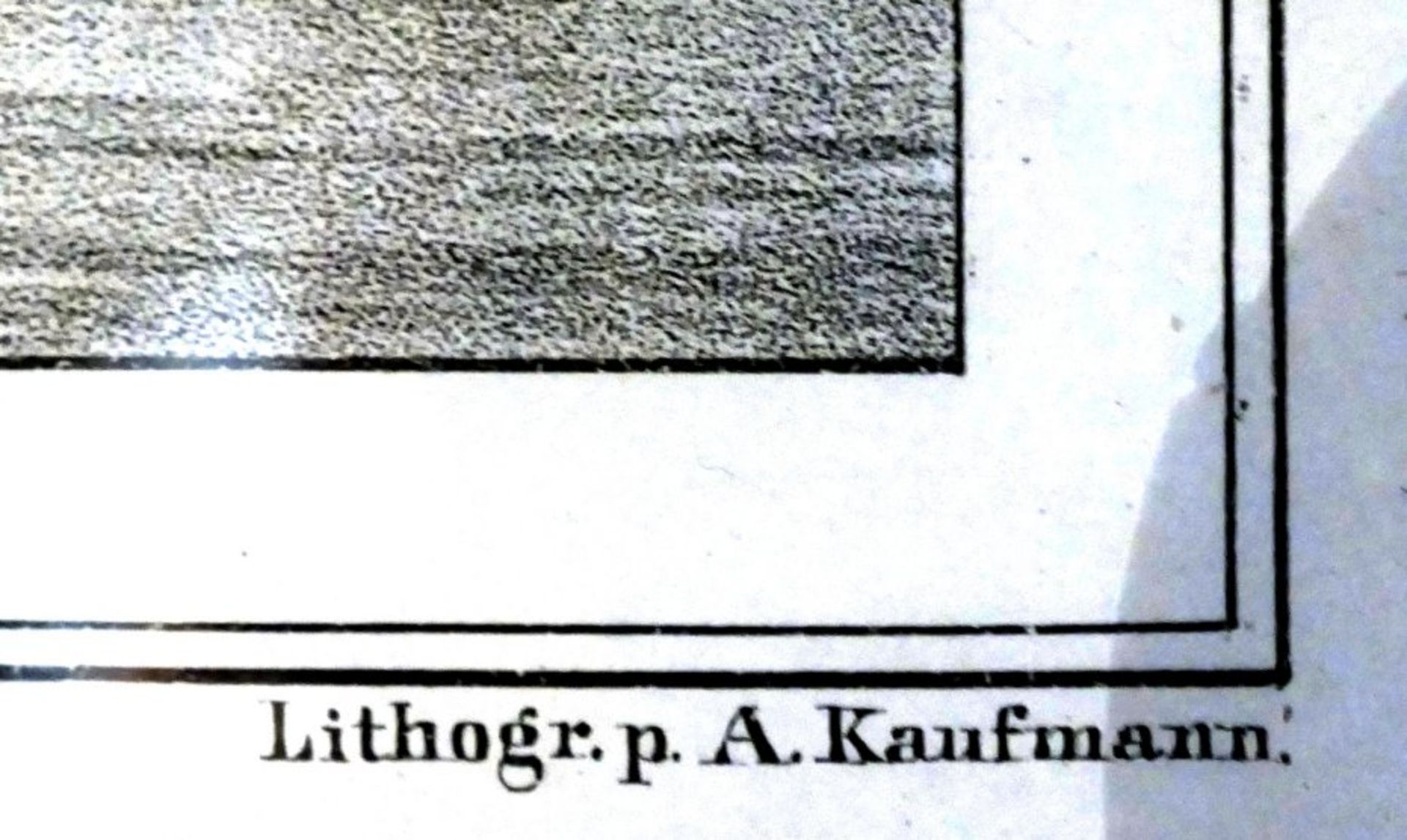 grosse Lithografie nach A.Kaufmann, Hamburger Hafen, 19.Jhd., ger/Glas, leicht fleckig, RG 56x75 cm - Bild 3 aus 6