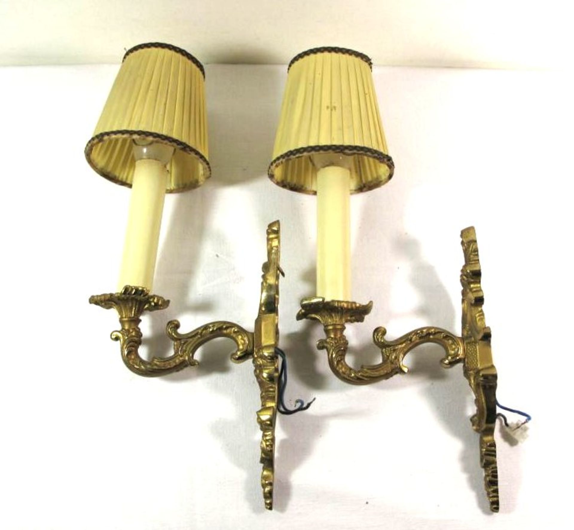 Paar Wandlampen, Messing, H-36cm, T-18cm.