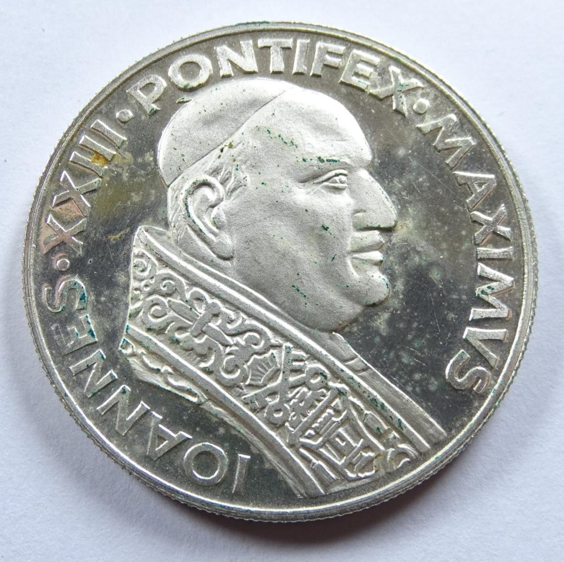 Medaille,Oboedienta et Pax,1958-1963,Ioannes XXIII,Pontifex Maximus,versilbert - Bild 2 aus 2