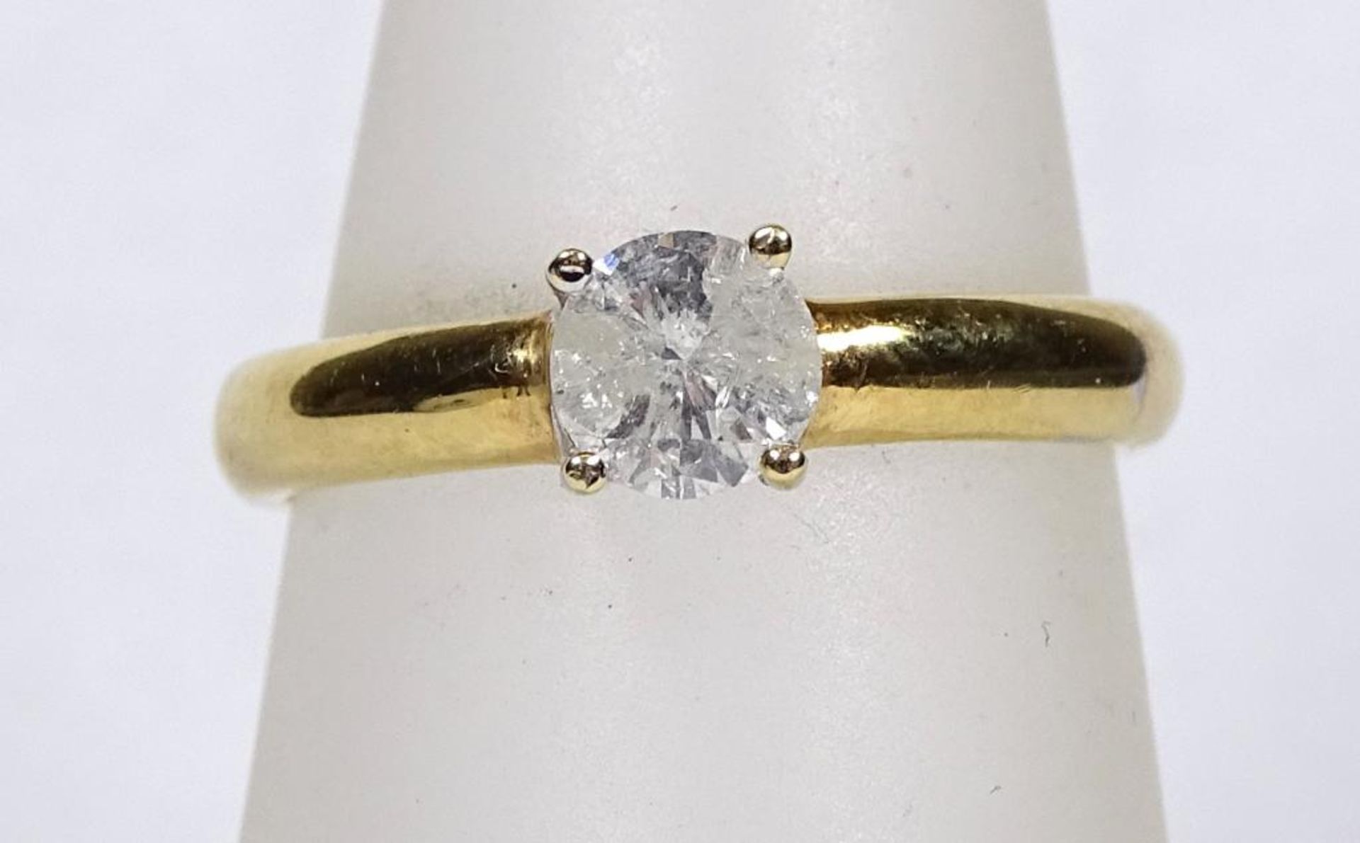 Solitär Ring,Gold 585/000,Brillant 0,50ct., w-p2, 2,99gr., RG 52/5