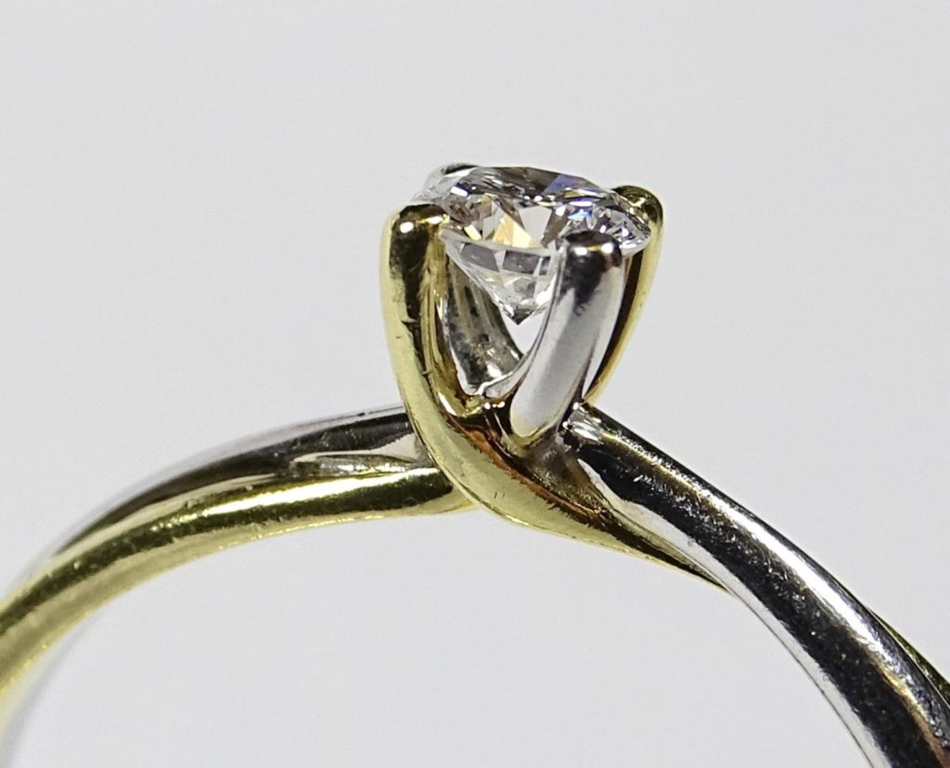 Solitär-Brillant-Ring,Bicolor,Gold 750er, Brillant 0,20ct.,"Damiani", 3181 AL, 4,31gr., RG 55/5 - Bild 10 aus 10