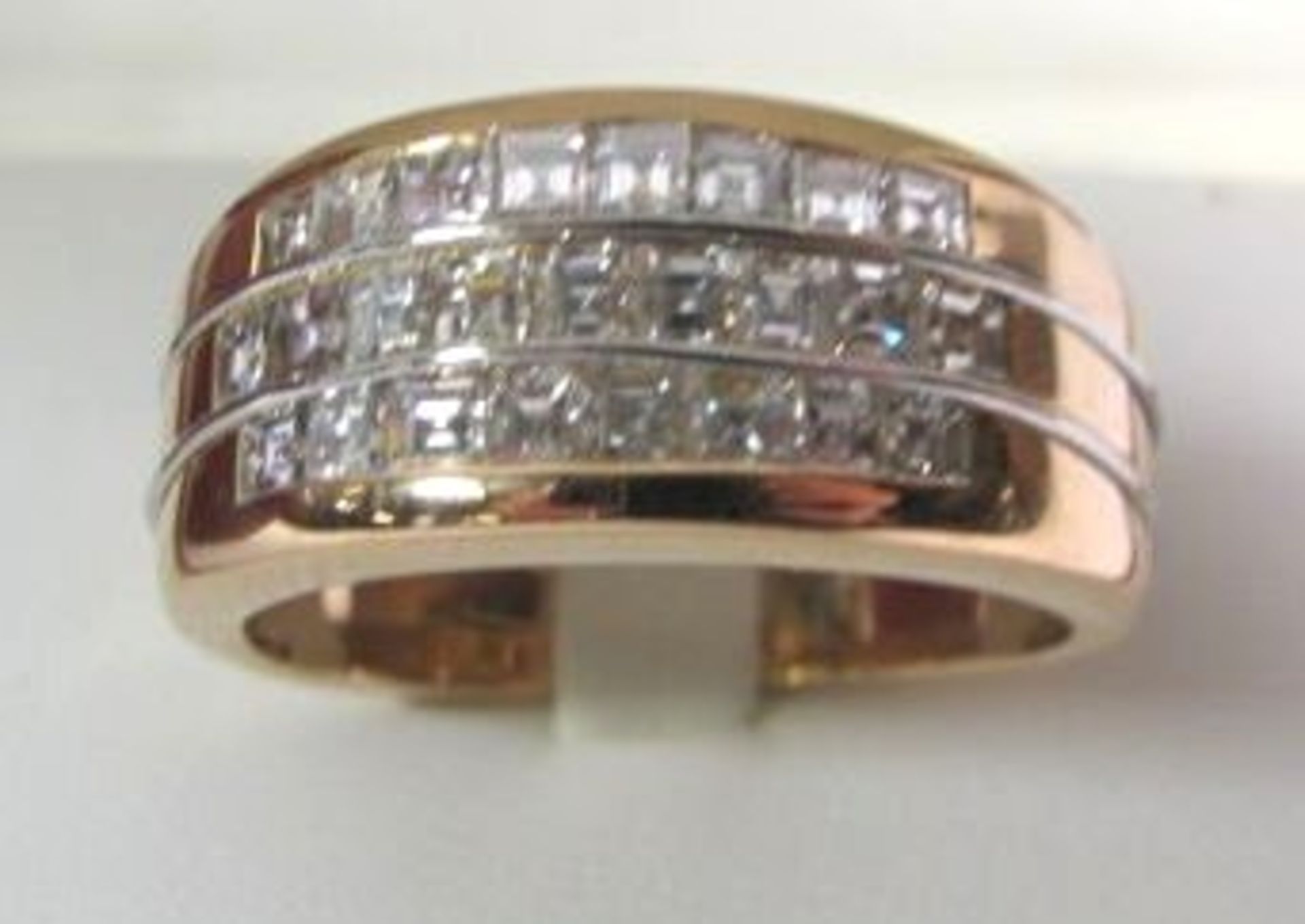 schöner Ring "Cartier", Boréal, 750er Roségold mit 25 Brillanten zus. 1,65ct, ca. 10,1g, Ringgr. 60, - Bild 2 aus 4