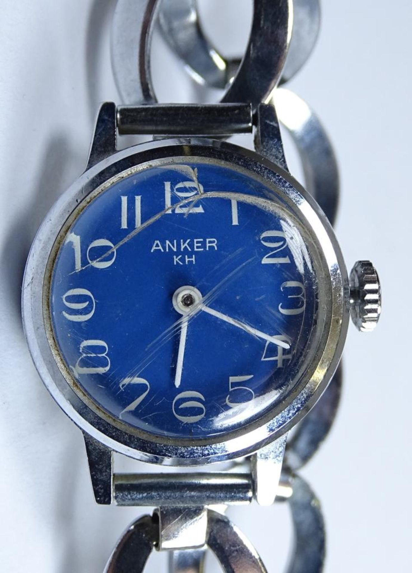 Damen Armbanduhr "Anker",Edelstahl,Handaufzug,Werk läuft,d-26mm,Kratzer auf dem Gla - Bild 2 aus 4