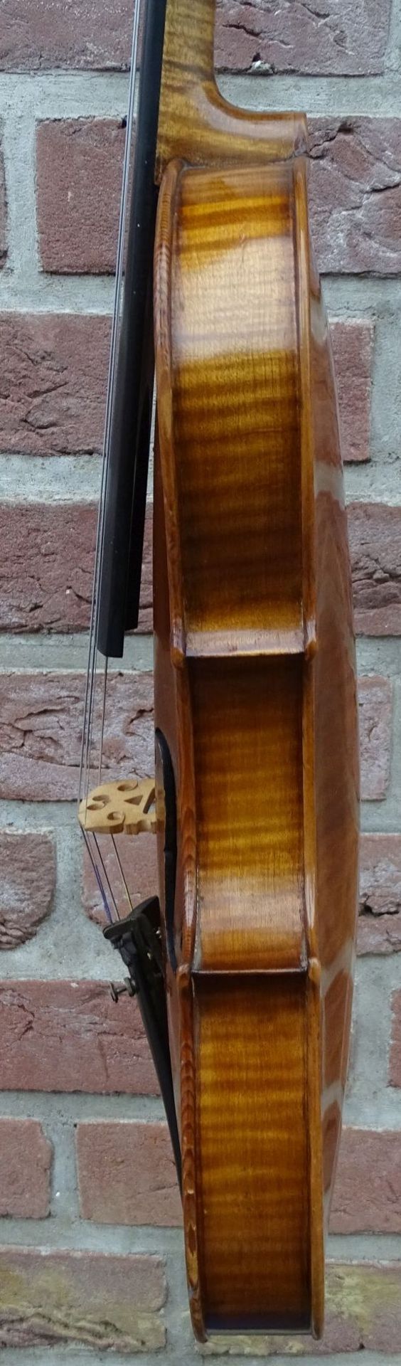 alte Geige mit Bogen in Holz-Geigenkasten, guter Zustand, L-60 cm - Bild 7 aus 10