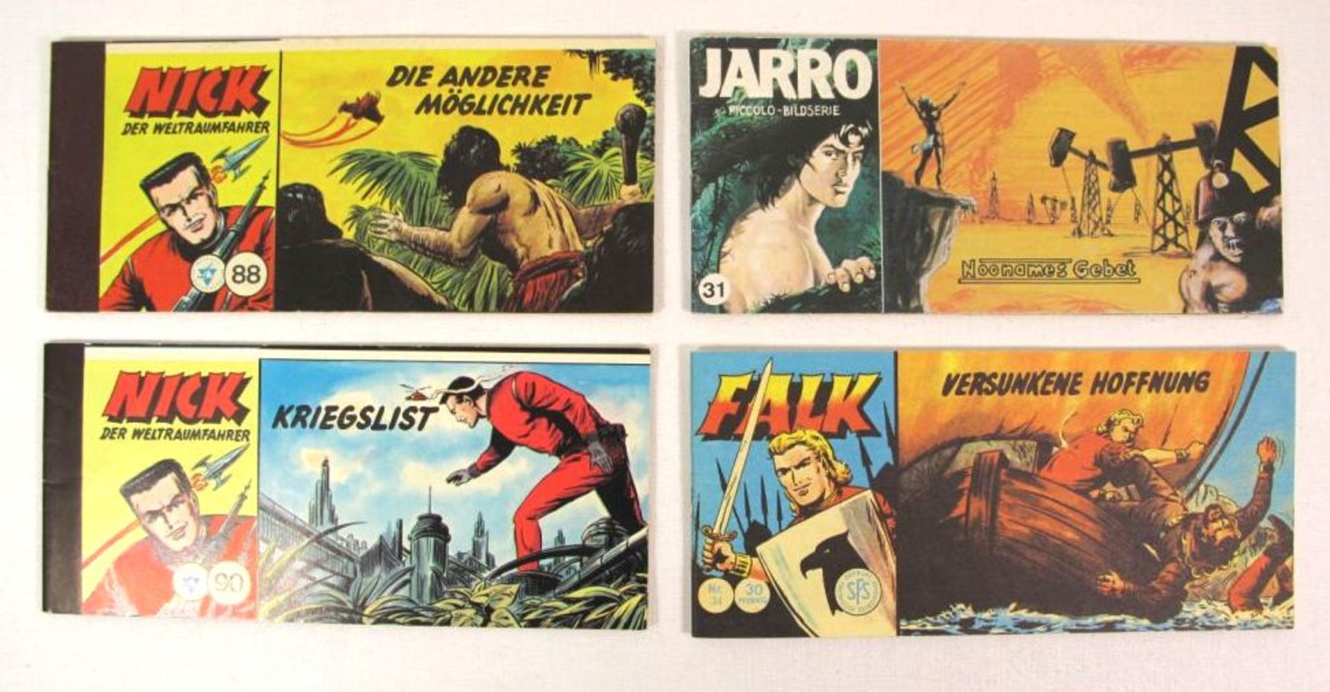 4x Comics, 2x Nick, Yarro und Falk. 60er Jahre.