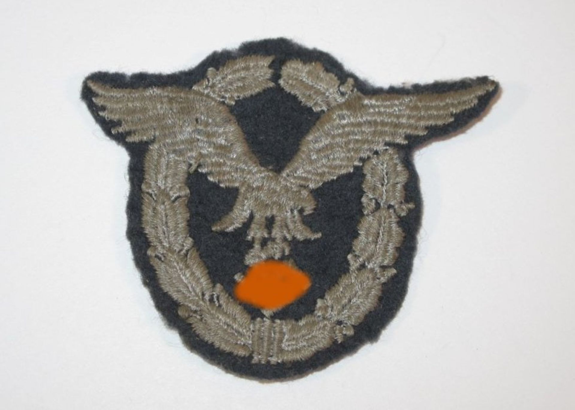 Stoffabzeichen, Luftwaffe, wohl 3. Reich, getragen Erhaltung, 6 x 7cm.