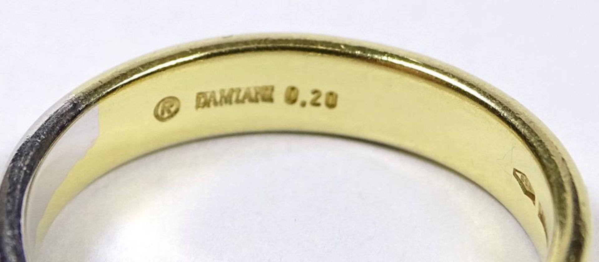 Solitär-Brillant-Ring,Bicolor,Gold 750er, Brillant 0,20ct.,"Damiani", 3181 AL, 4,31gr., RG 55/5 - Bild 8 aus 10