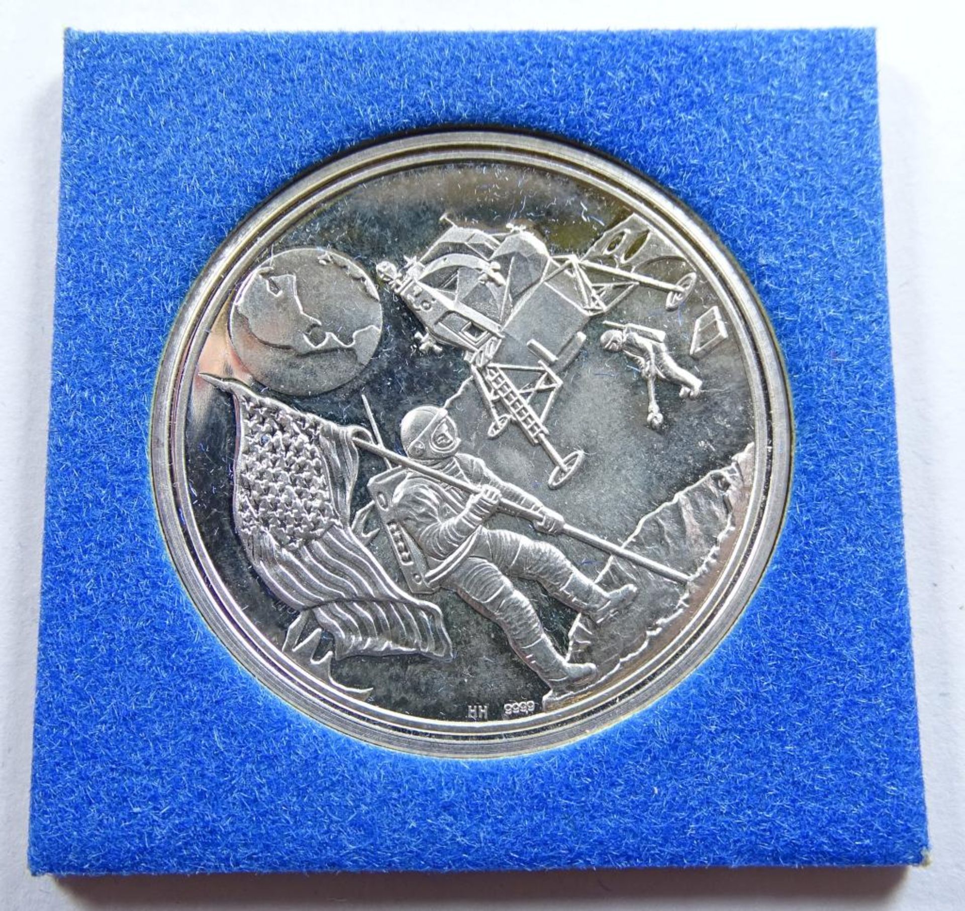 Medaille,Silber,Landing in the Moon,14,7gr. - Bild 2 aus 2