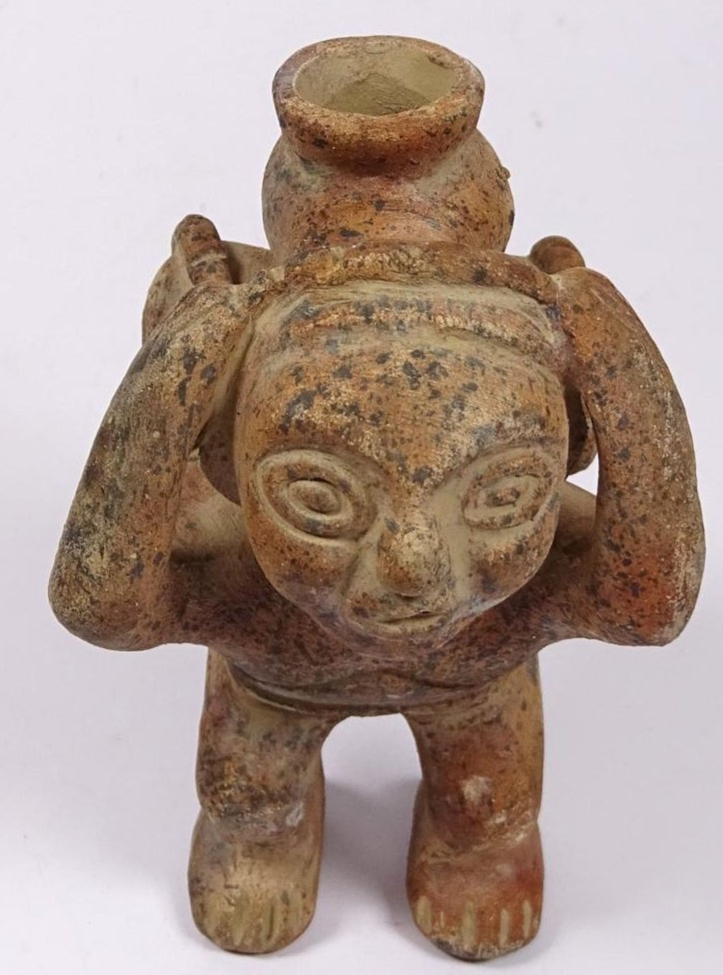 Tonfigur, wohl Inka, Lastenträger, Museumsreplik?, nach antiken Vorbild, H-10 c - Bild 5 aus 6