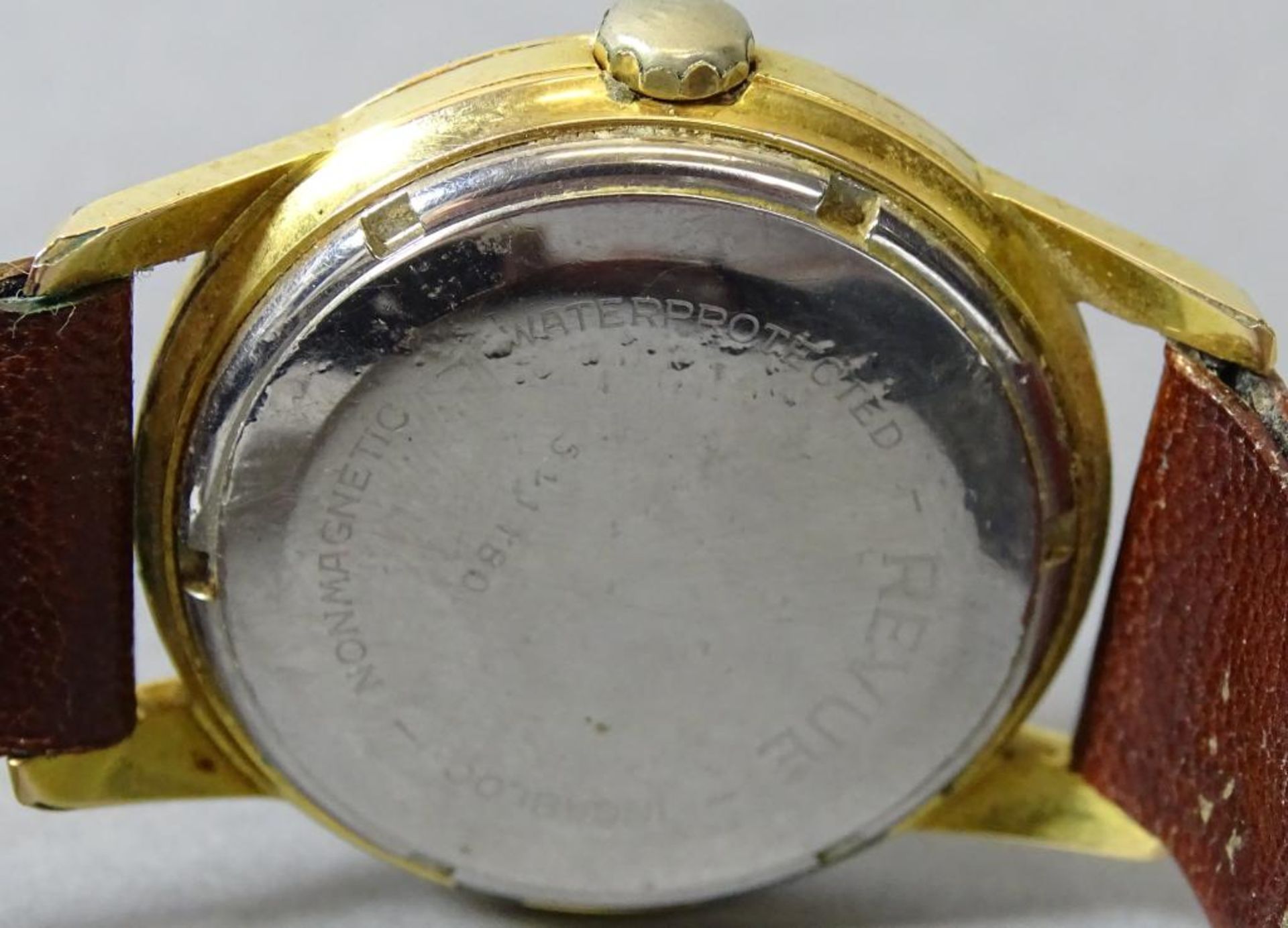 Zwei Armbanduhren "Glashütte+ Revue",Revue automatik-Werk läuft,Glashütte steht,vergol - Bild 6 aus 6