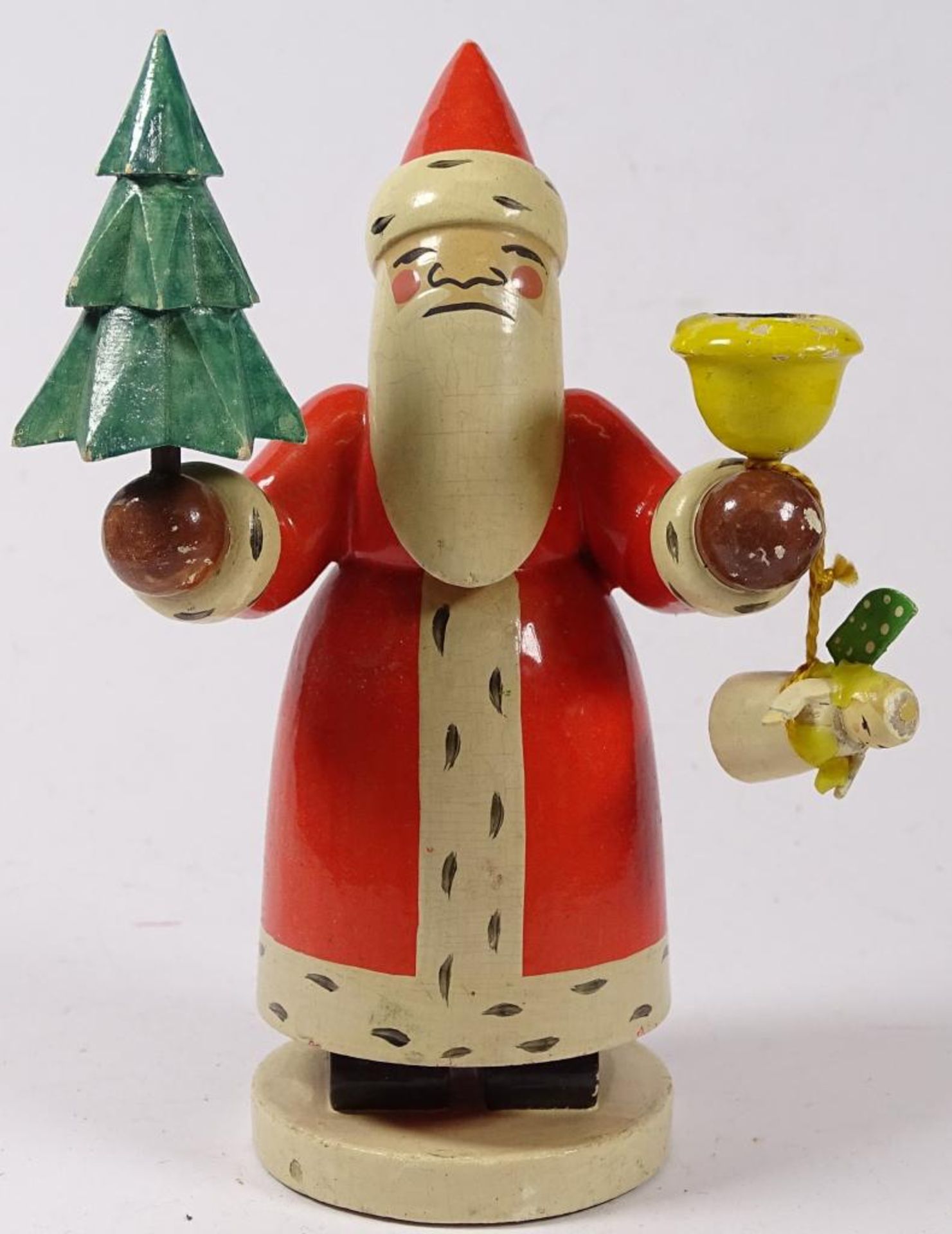 Erzgebirge Wendt und Kühn Weihnachtsmann Wanderer Werke von 1936, original Etikett, gut erhalten,