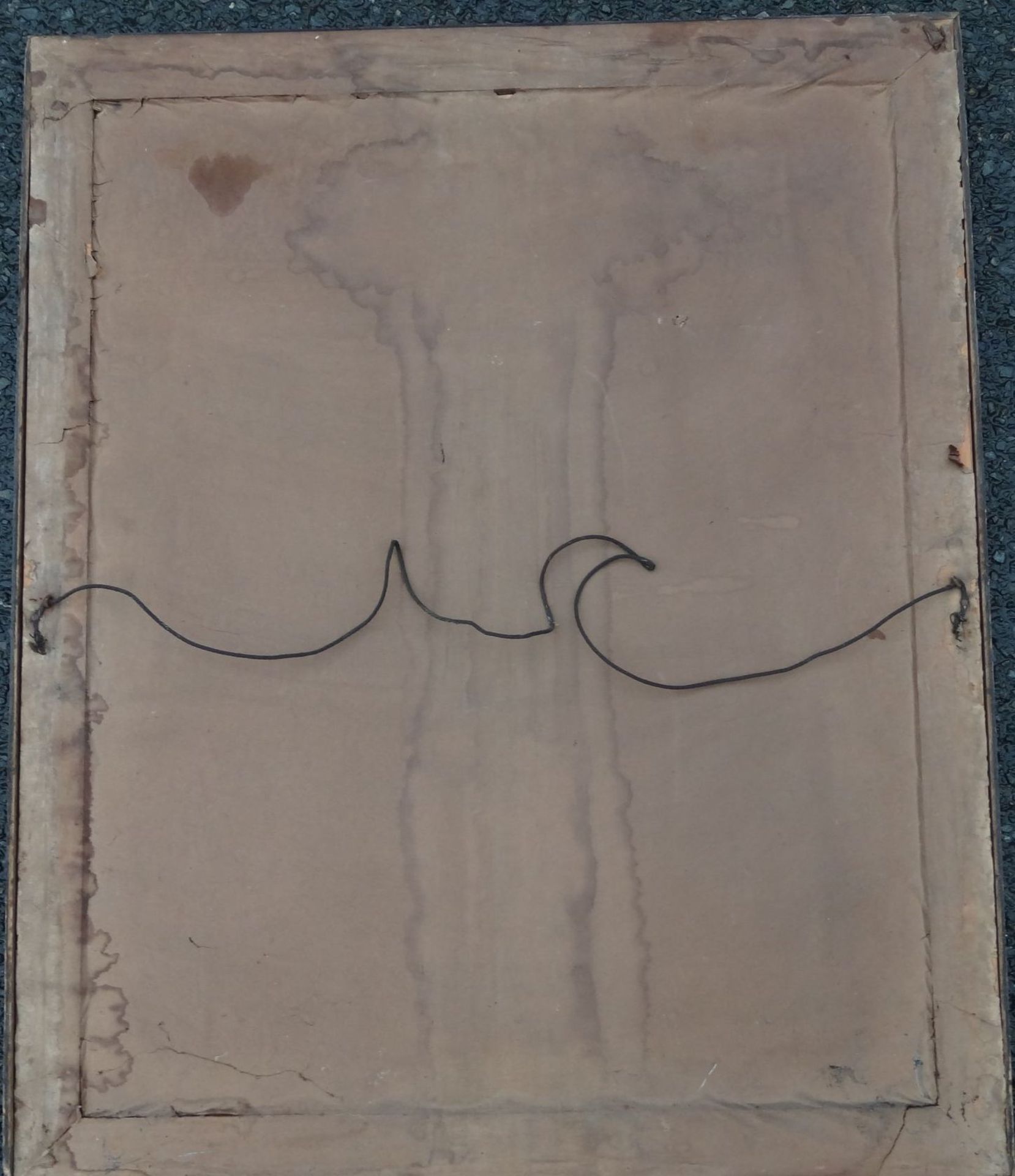 gr. Kunstdruck "Antreten zum Gebet" nach. W. Kaempf, Karfreitag 1915,alt ger/Glas, RG 76x62 cm - Bild 5 aus 5