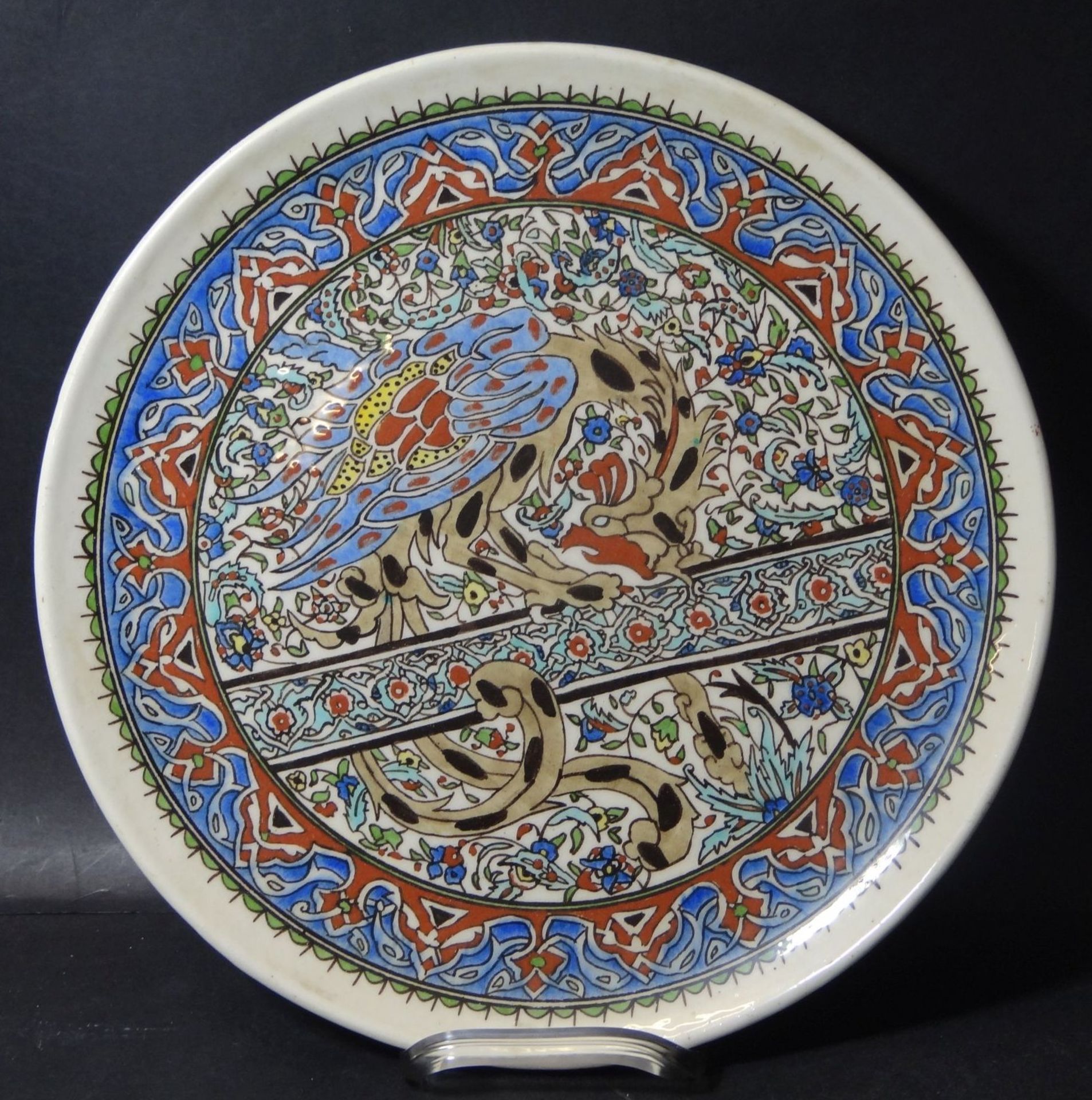 KUTAHYA Wandteller Keramik "Elhamra Cini" handbemalt, D-33 cm