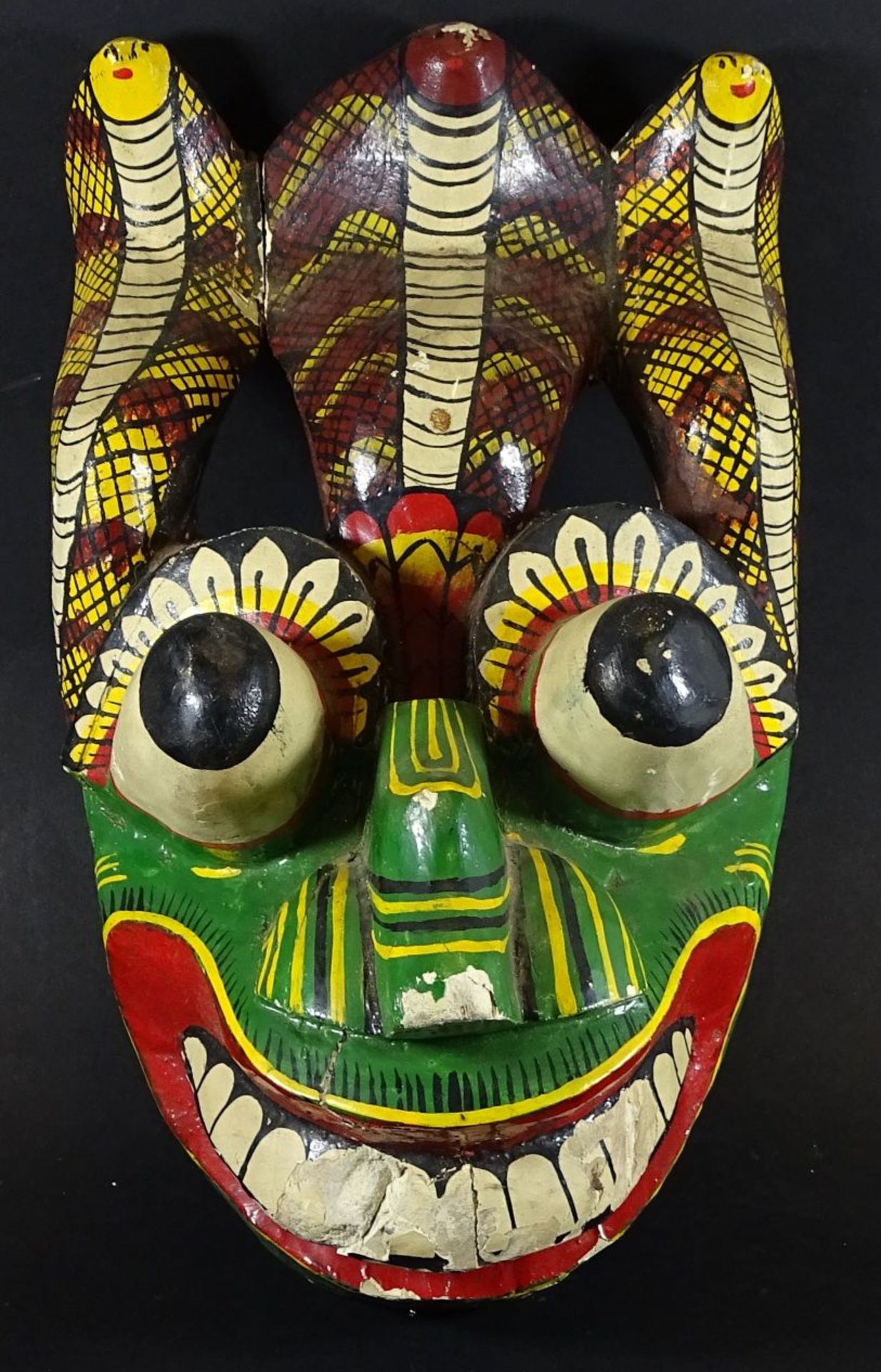 Holz-Wandmaske, wohl Bali?