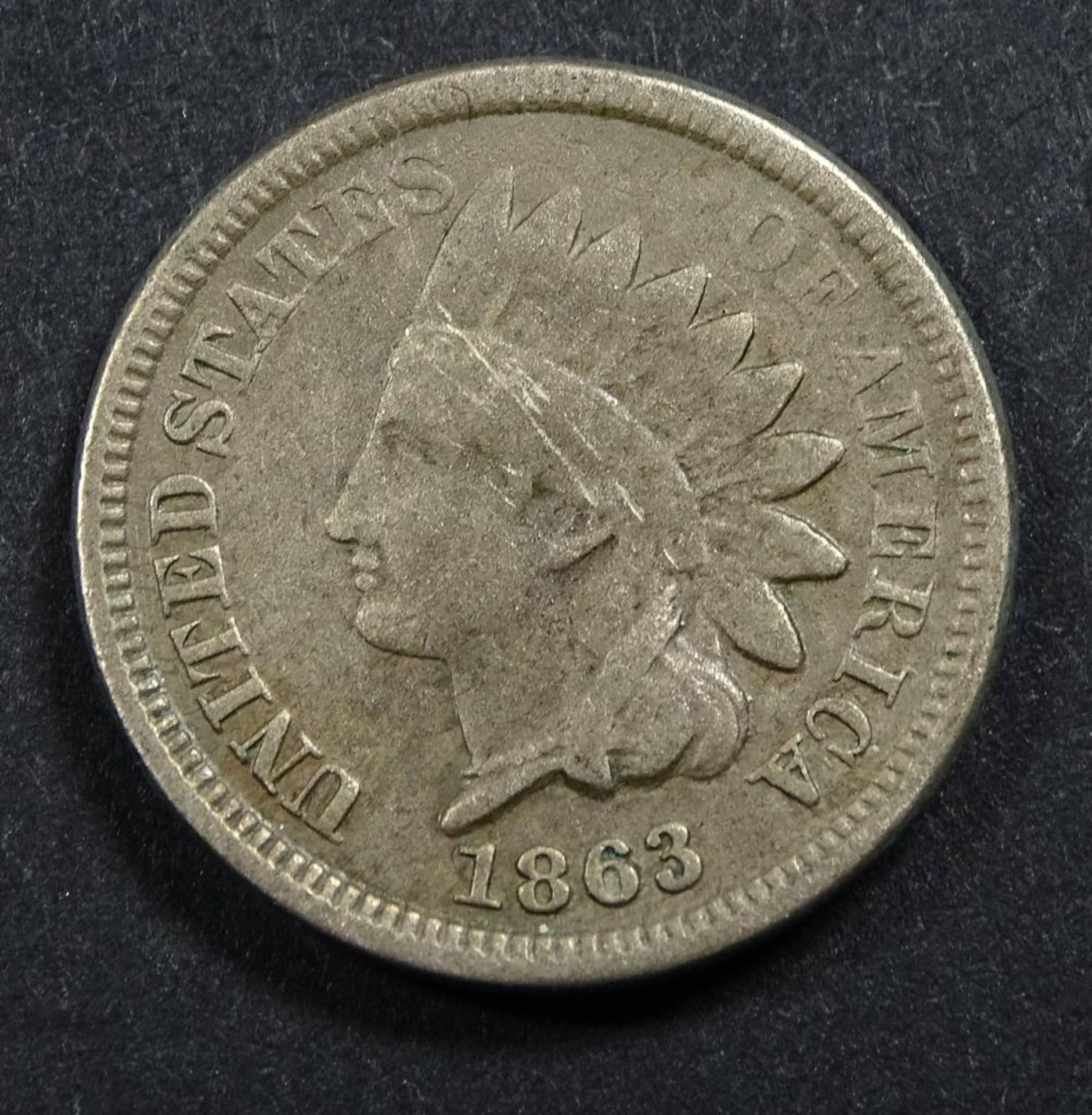 One Cent, USA,1863,s-ss,d-19mm - Bild 2 aus 2