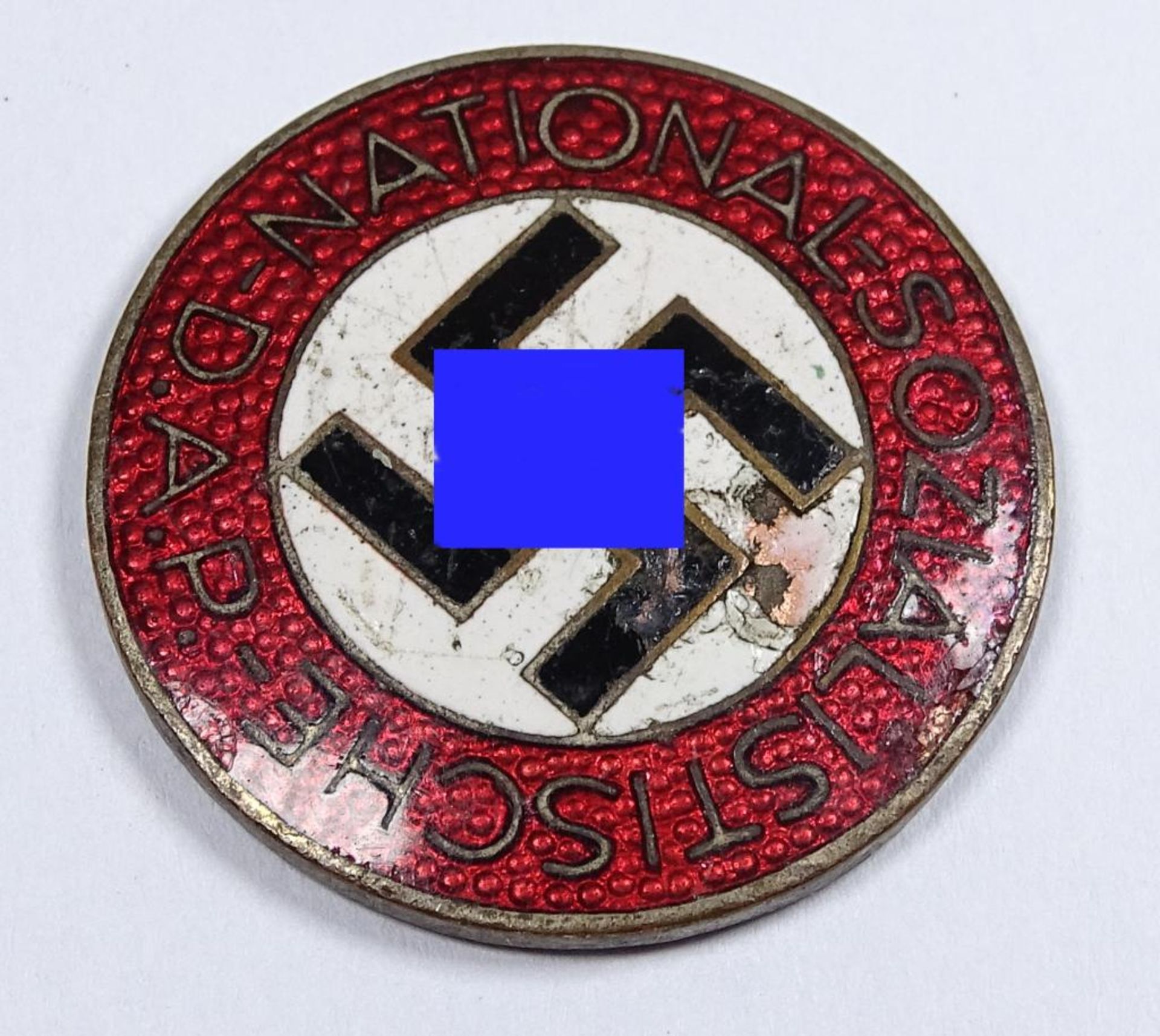 NSDAP Partei Abzeichen,RZM,M1/34,Nadel fehlt,beschädigt