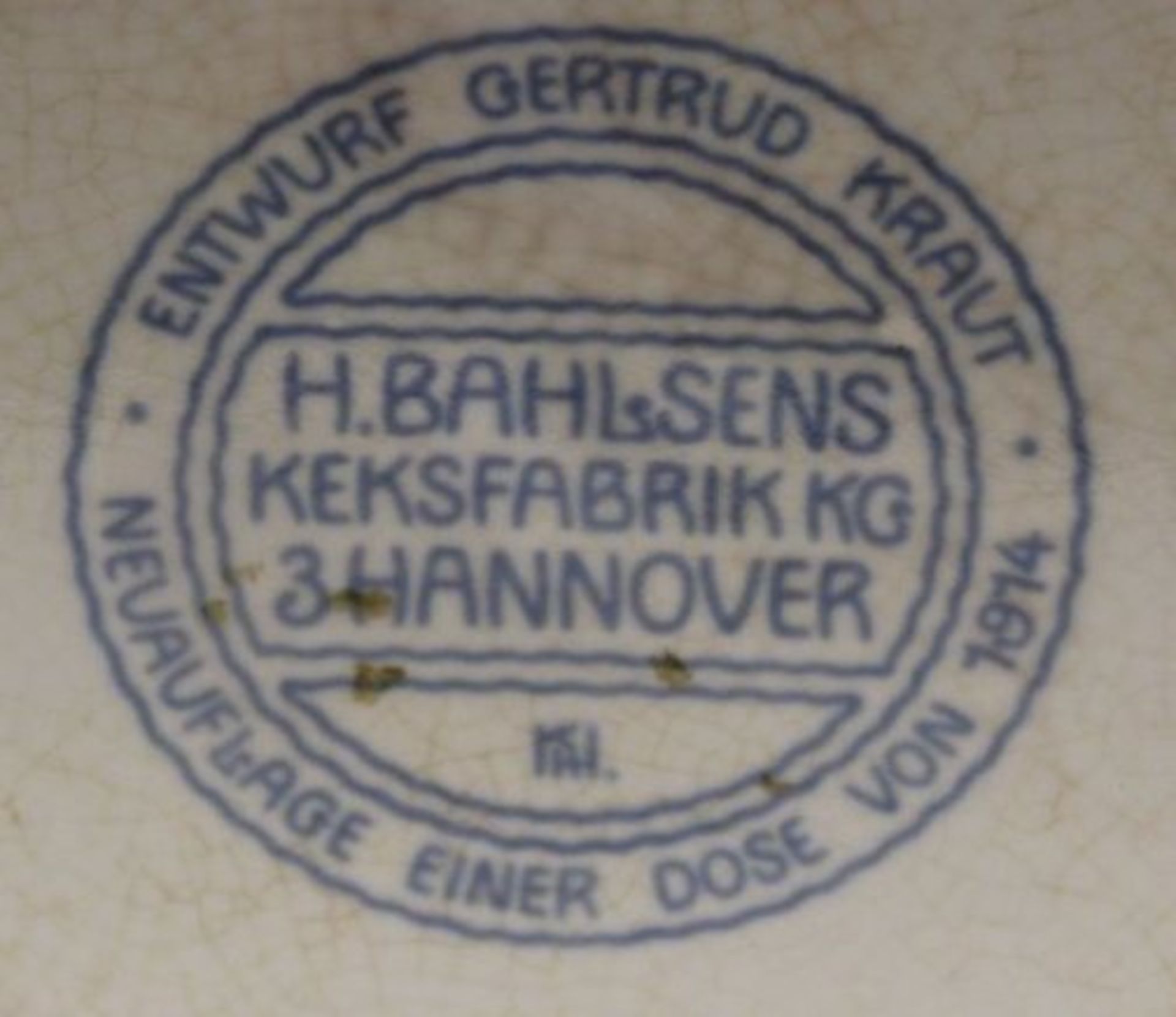 Keksdose "Bahlsen", Keramik, H. Bahlsens Keksfabrik KG Hannover Entwurf Gertrud Kraut, Neuauflage - Bild 3 aus 3