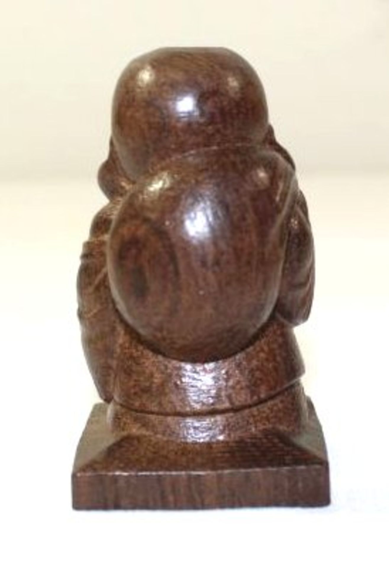 kl. Holz-Buddha, wohl China, H-6cm. - Bild 2 aus 3