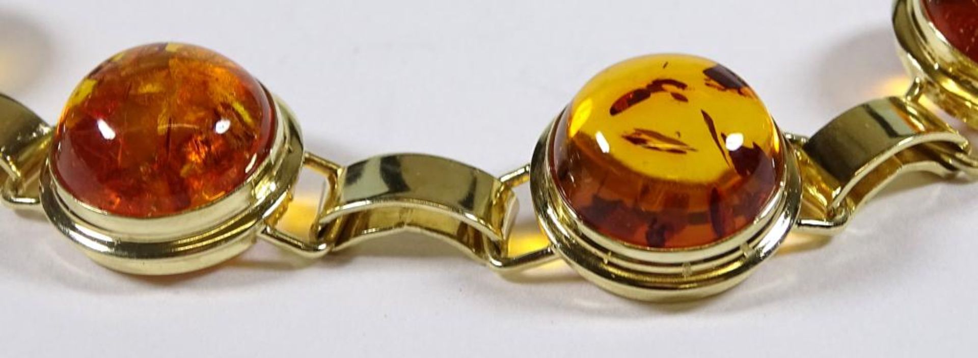 Bernstein Armband,835er Silber-vergoldet,L- 16cm, 13,4gr. - Bild 2 aus 3
