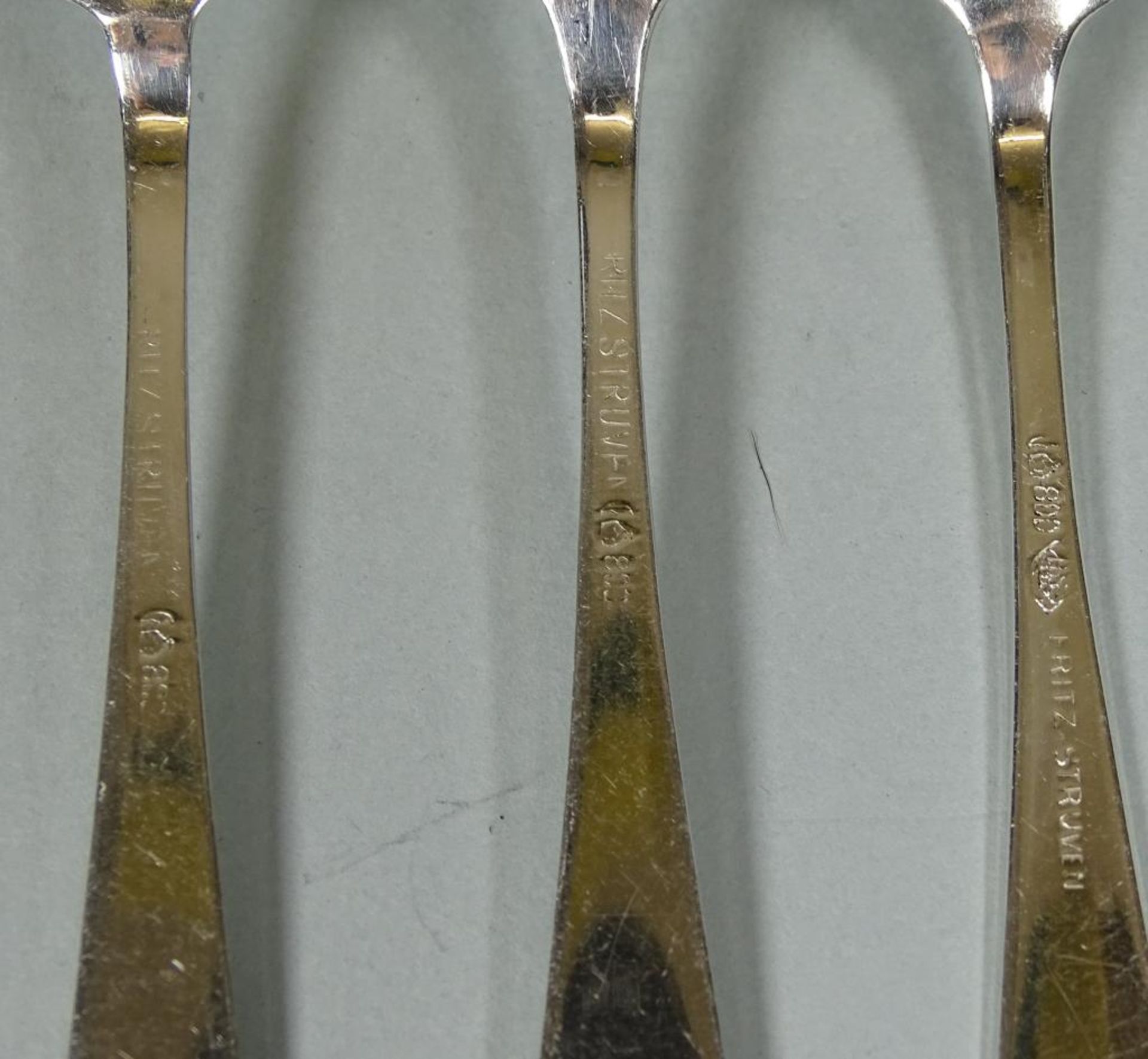 3x Kaffeelöffel, 800er Silber,L-14cm,zus.41gr.,Namensgravure - Bild 6 aus 6