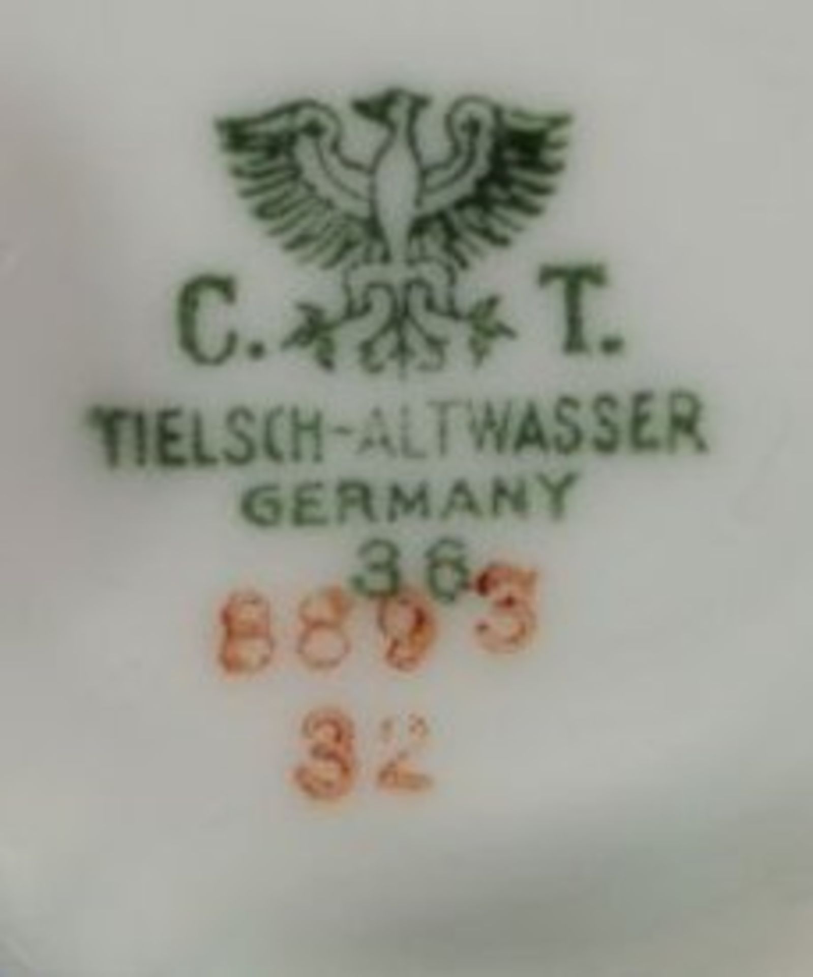 Kaffeekern, 30er Jahre, Carl Tielsch-Altwasser, blau/weiss, Goldzier, Sahnekännchen am Griff - Bild 2 aus 2