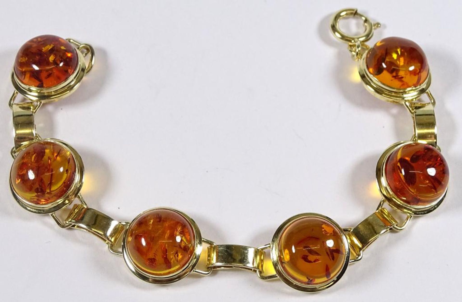 Bernstein Armband,835er Silber-vergoldet,L- 16cm, 13,4gr.