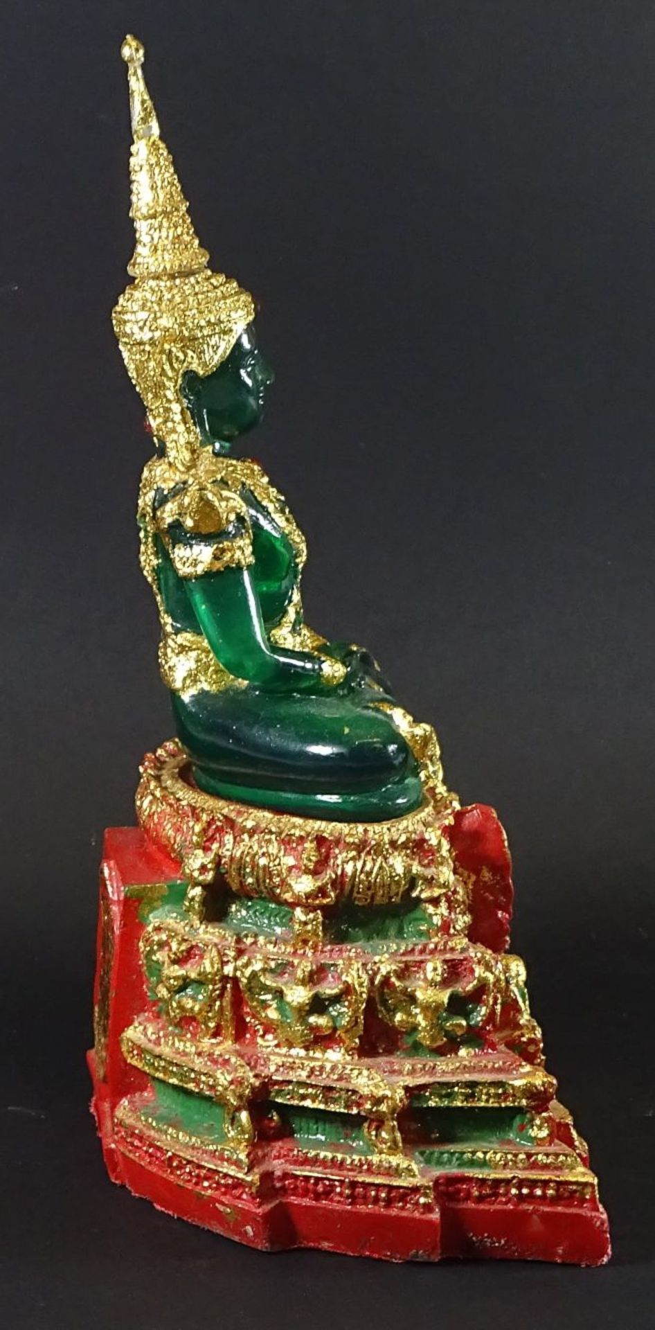 gr. thronender Buddha, Kunstmasse, H-28,5 cm - Bild 2 aus 3