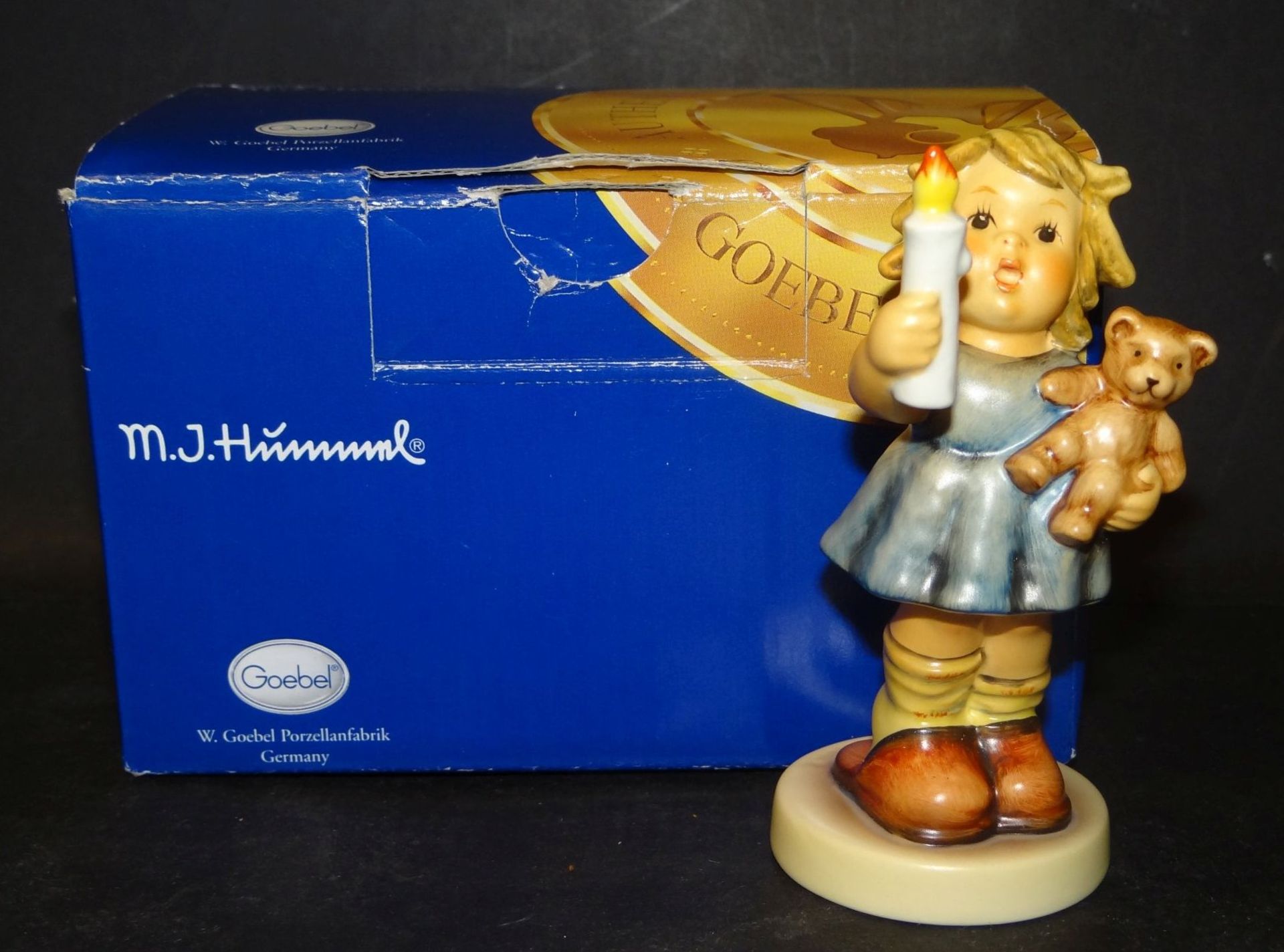 Hummel-Figur "Ich mach Licht" in orig. Karton, bemalt, H-11 cm, gut erhalten