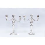 Pair of Silver on Copper Candelabra.