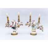 Pair of French Porcelain Figural Table Lamps.