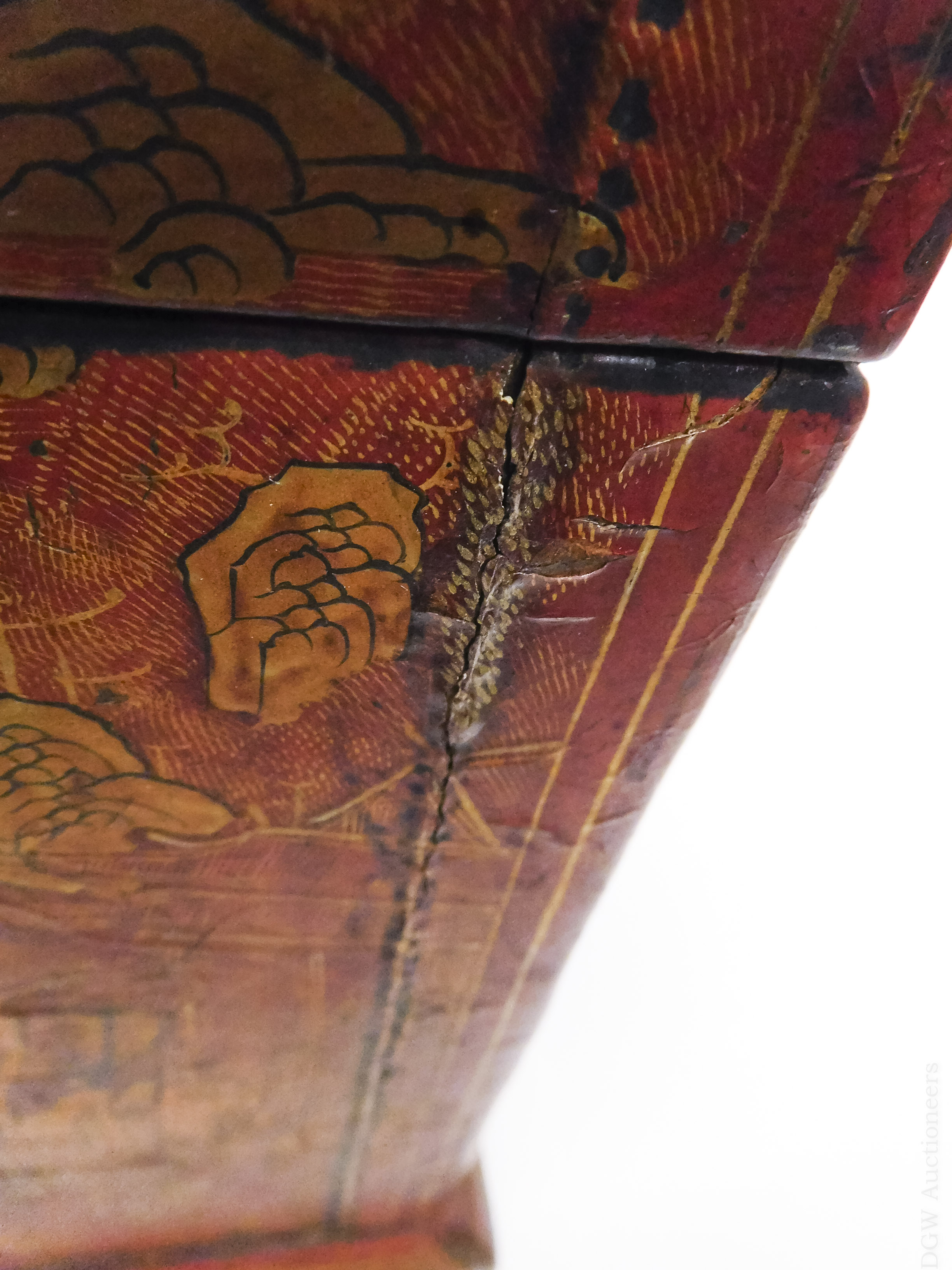 Chinese Wood and Leather Seal Chest. - Image 9 of 10