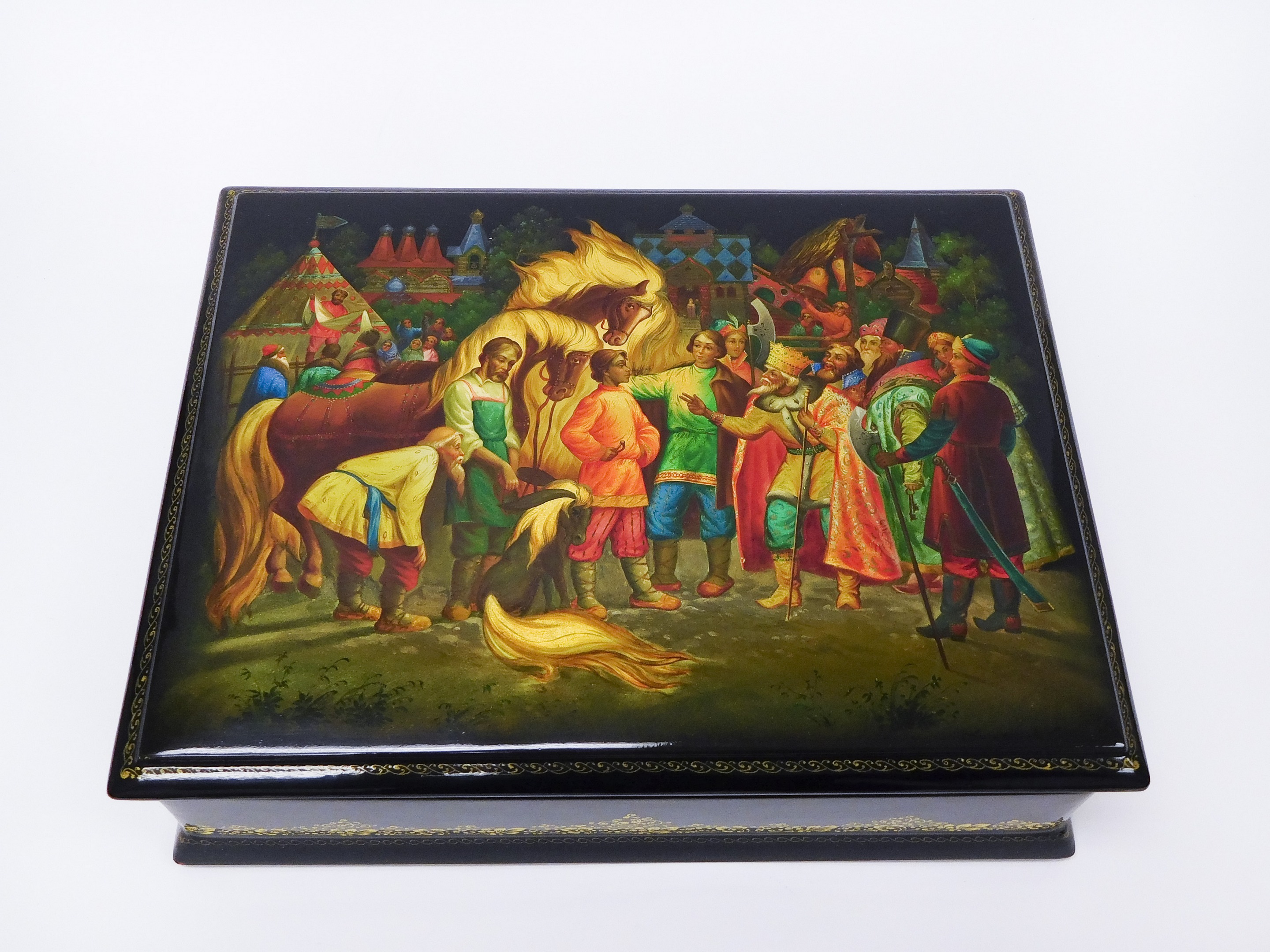 Large Fedoskino Russian Lacquer Box. - Image 5 of 7