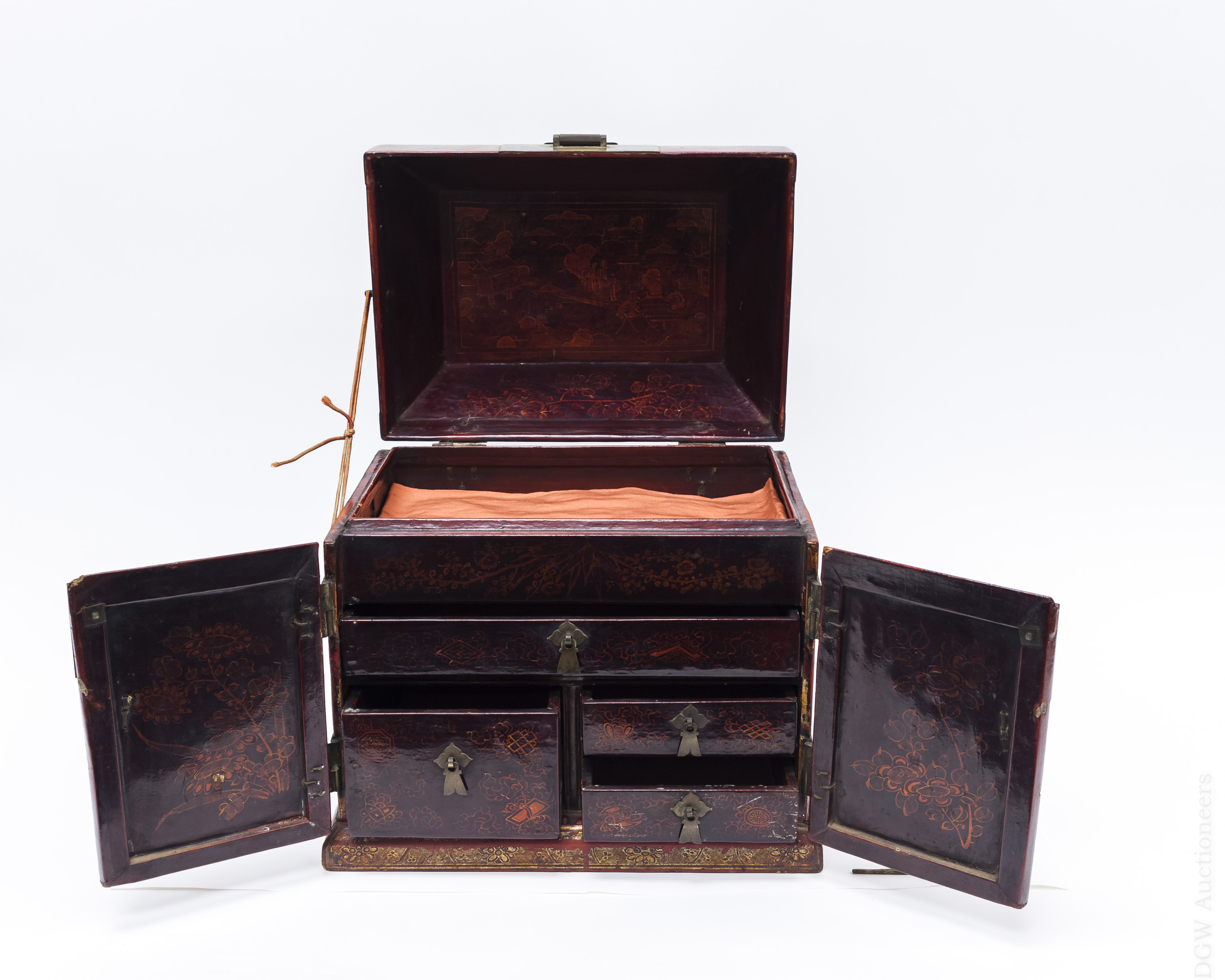 Chinese Wood and Leather Seal Chest. - Image 2 of 10