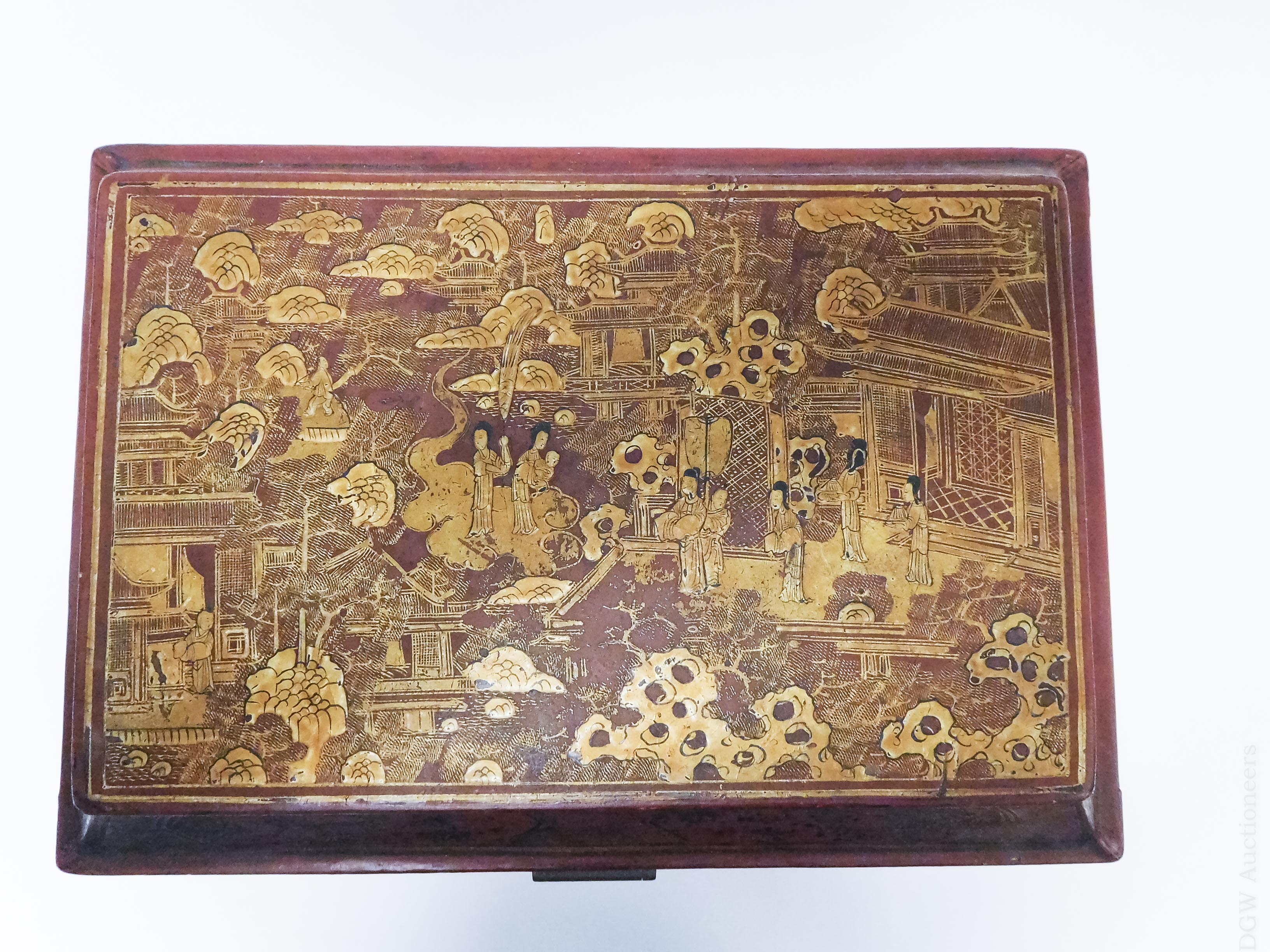 Chinese Wood and Leather Seal Chest. - Image 5 of 10