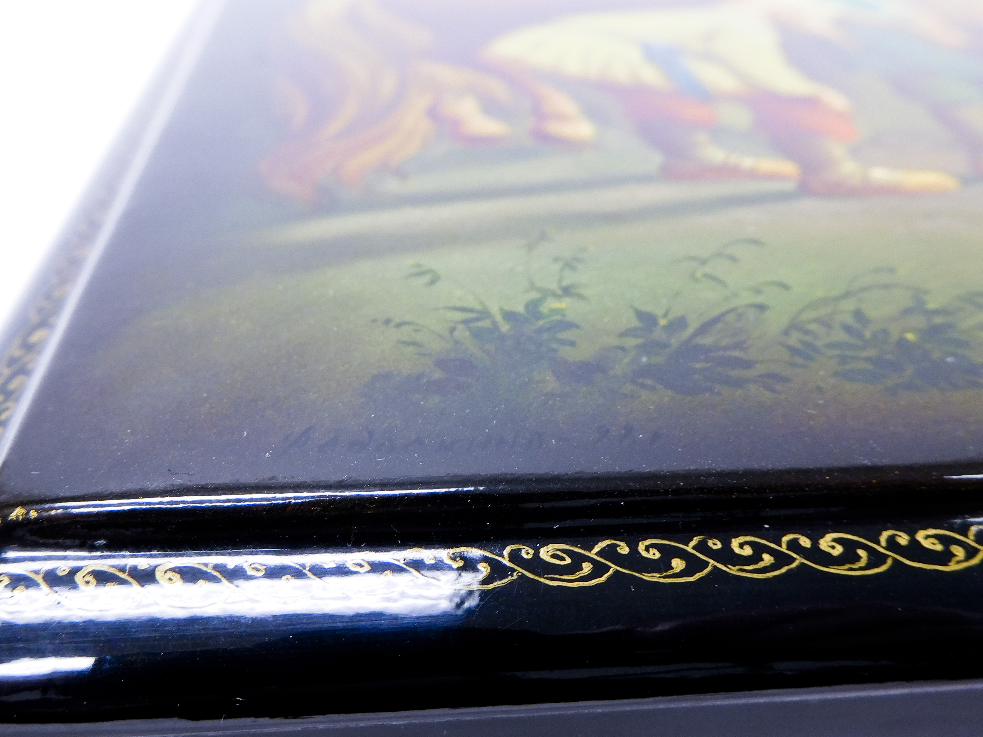 Large Fedoskino Russian Lacquer Box. - Image 6 of 7