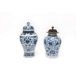 2 Chinese Porcelain Blue & White Vases.