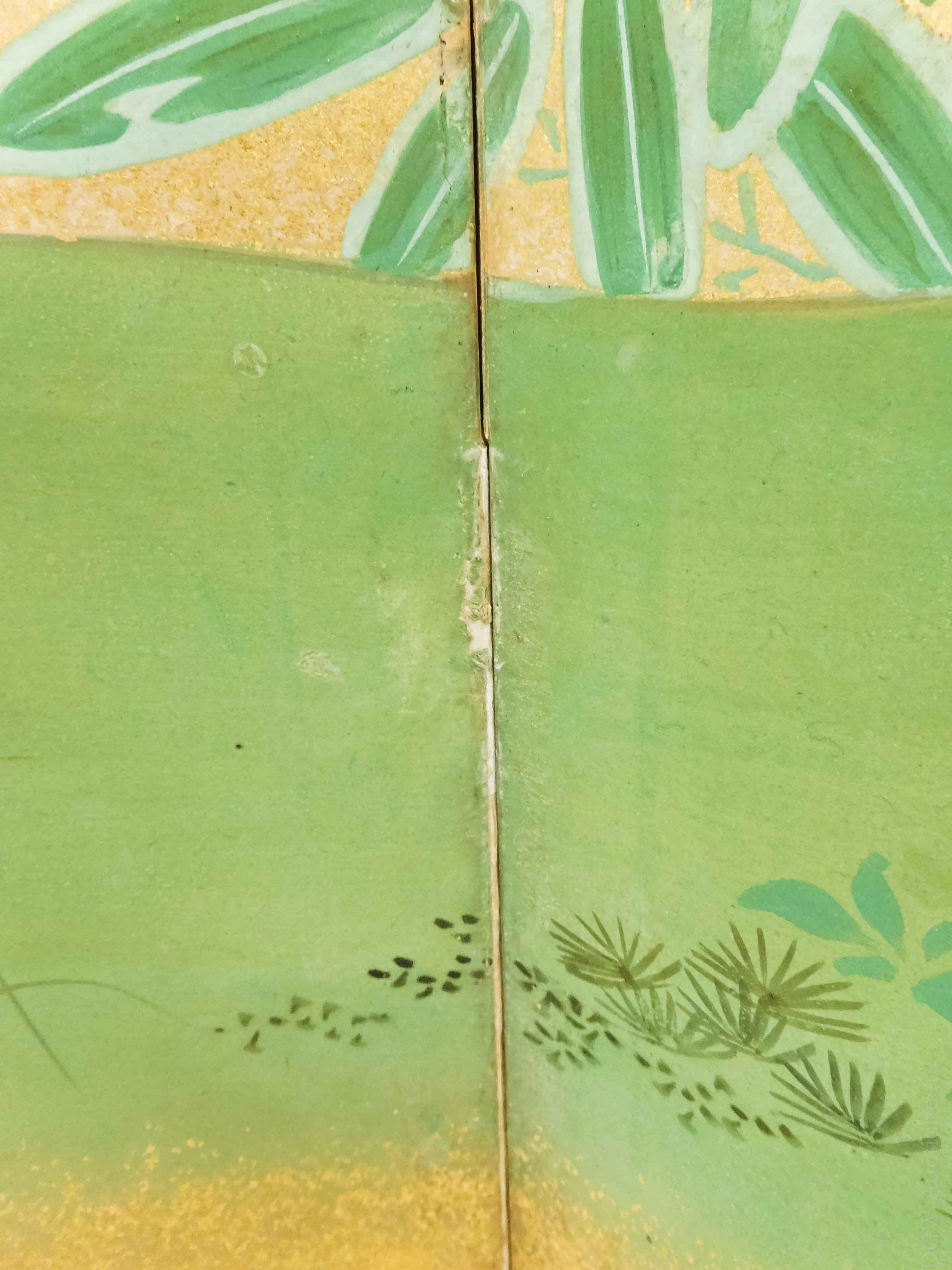 20th C. 2-Panel Screen, Kano Style. - Image 4 of 5