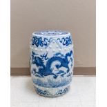 Chinese Blue and White Garden Seat.