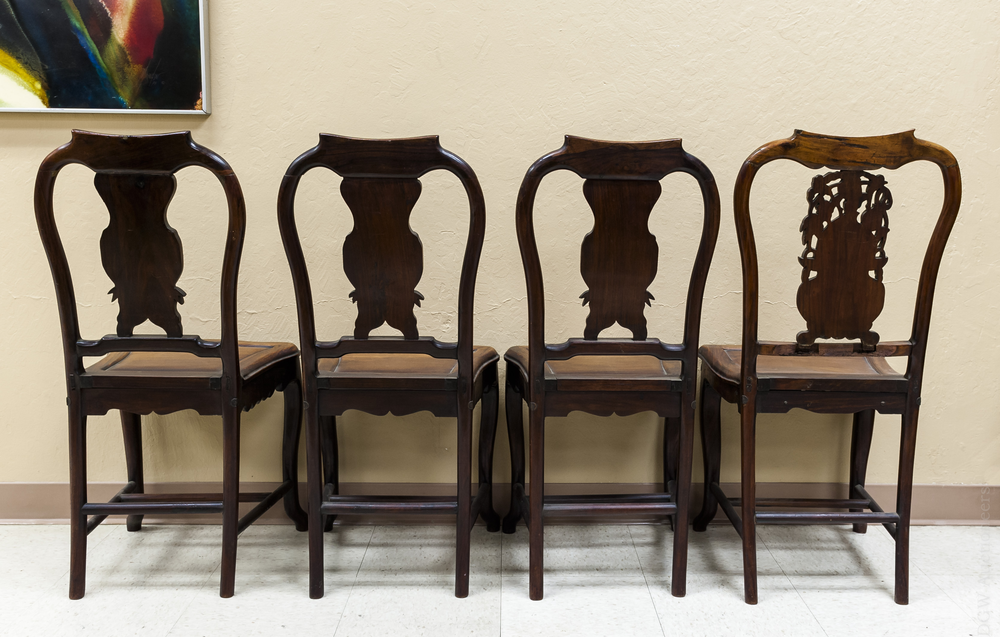 (4) Chinese Ironwood Side chairs. - Image 2 of 8