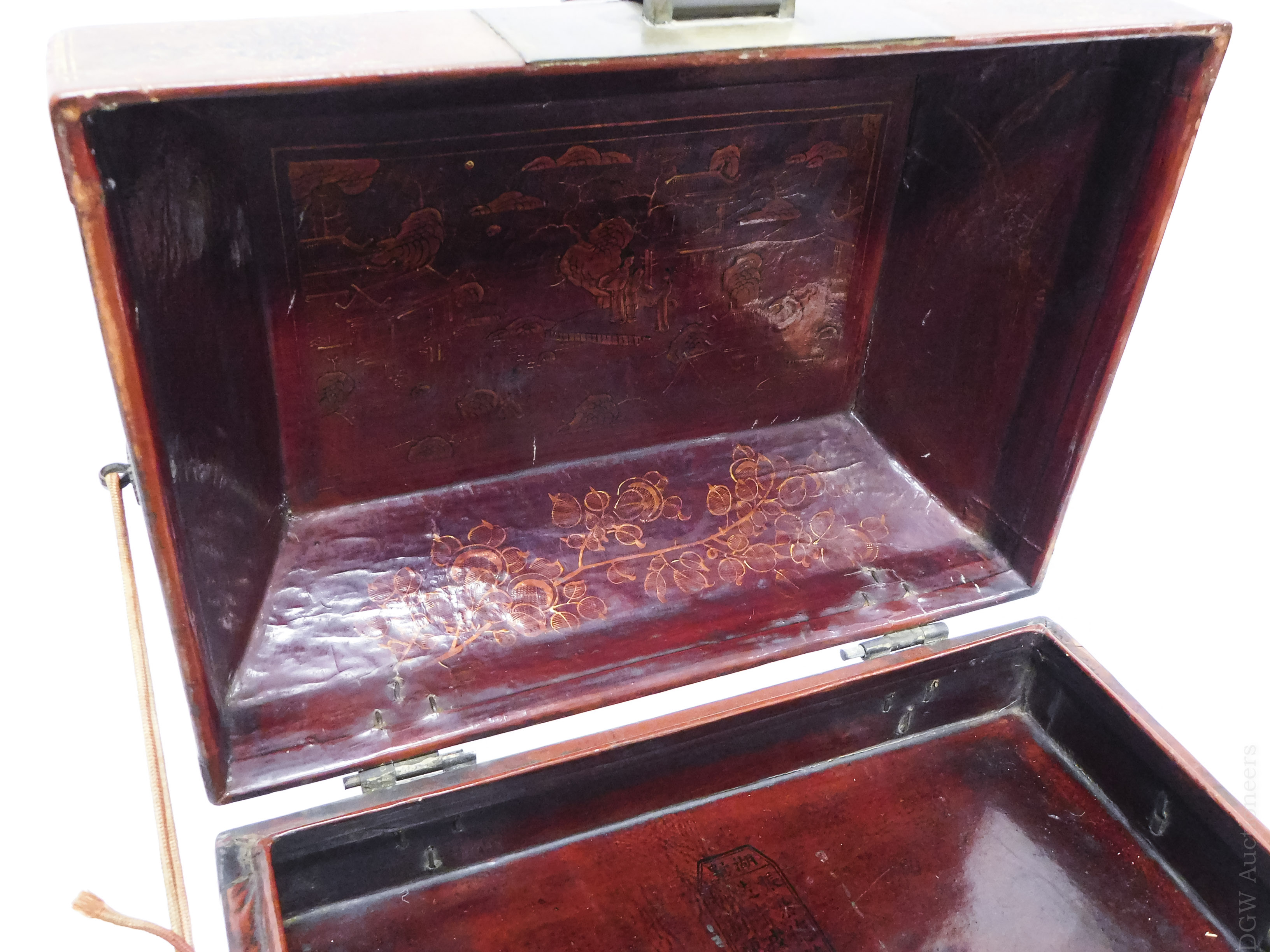 Chinese Wood and Leather Seal Chest. - Image 4 of 10