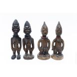 Two Pairs Carved Wood Ibejis Figures.