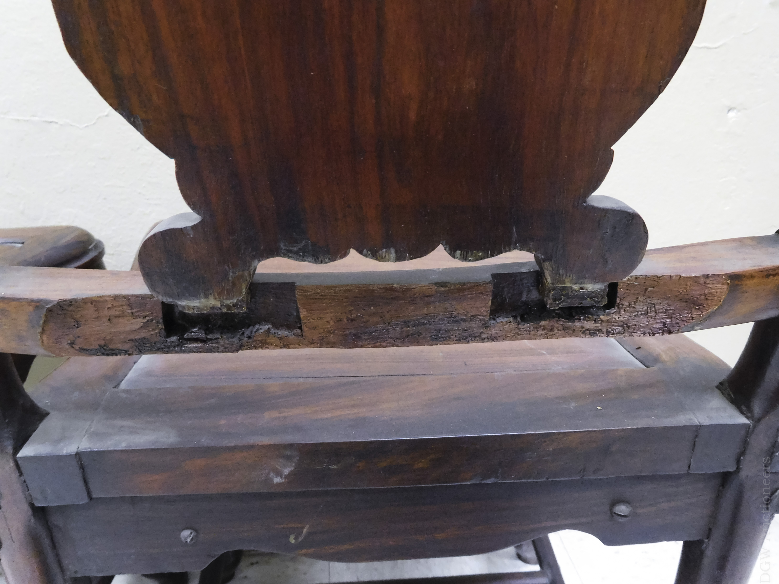 (4) Chinese Ironwood Side chairs. - Image 4 of 8